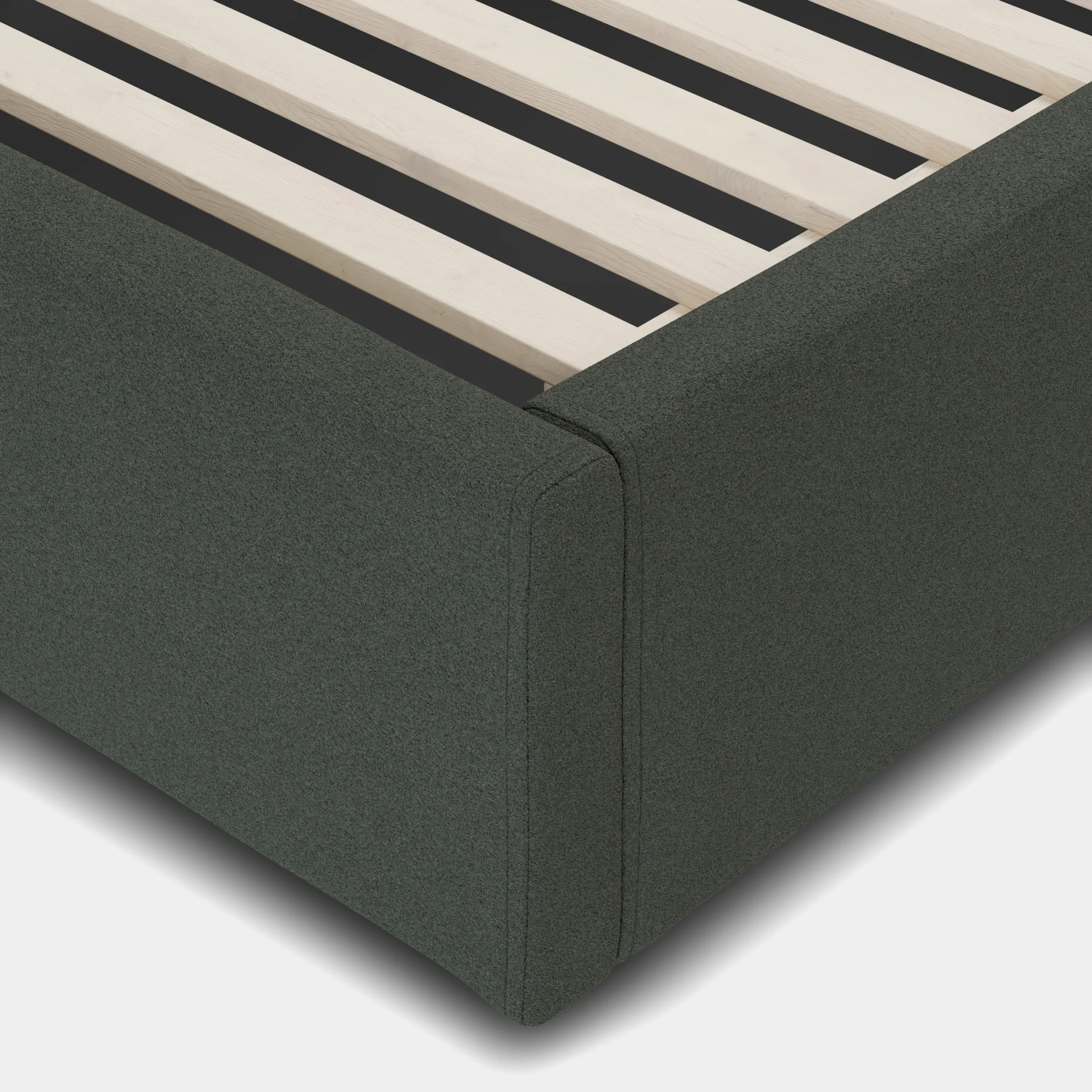 Calabri King Upholstered Bed - Green Wool Bouclé - Image 5