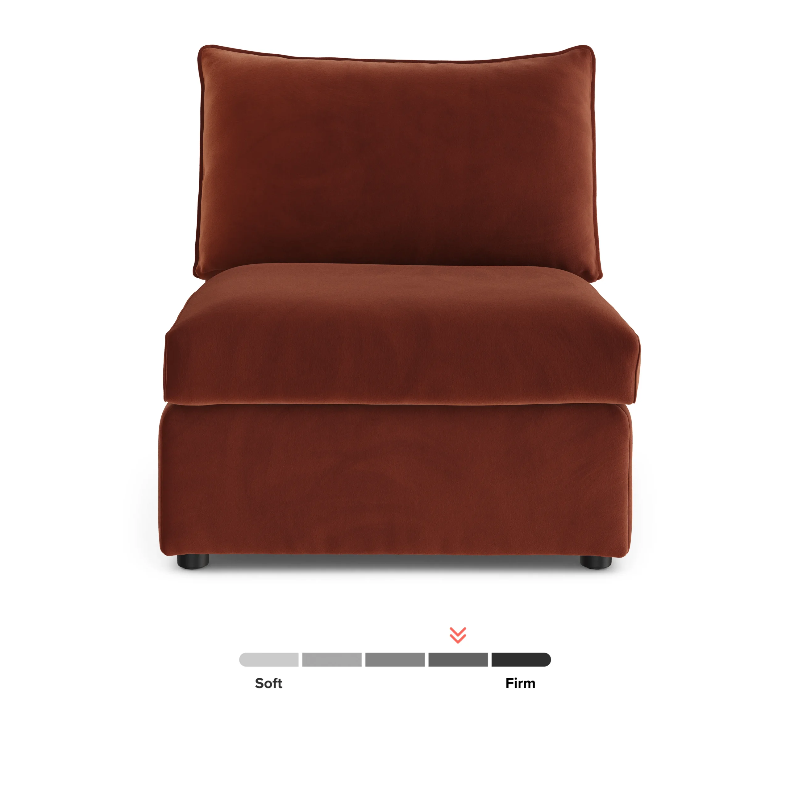 Lenae 32_ Velvet Armless Chair Module - Hale Rust - Image 9