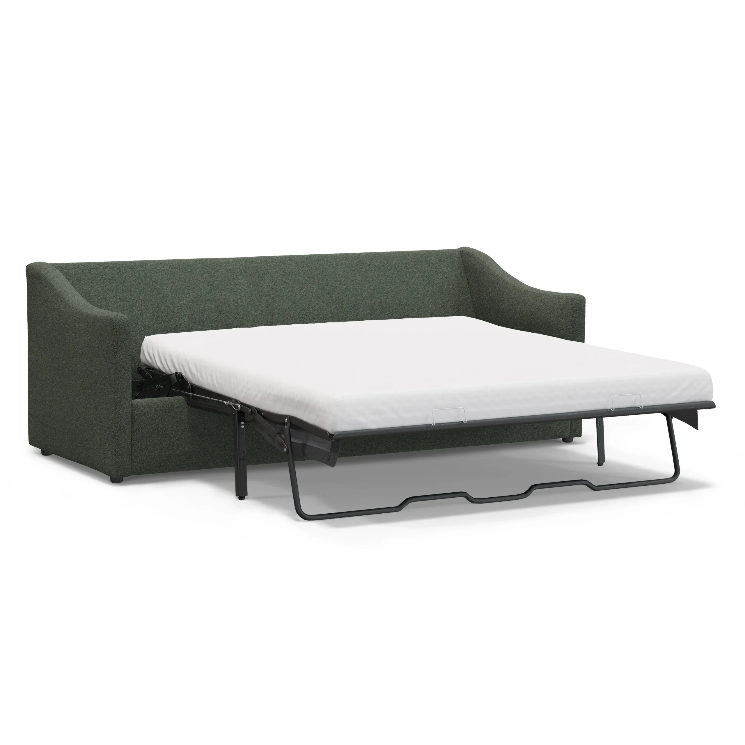 Landry 84.5_ Sofa Bed - Green Wool Bouclé - Image 10