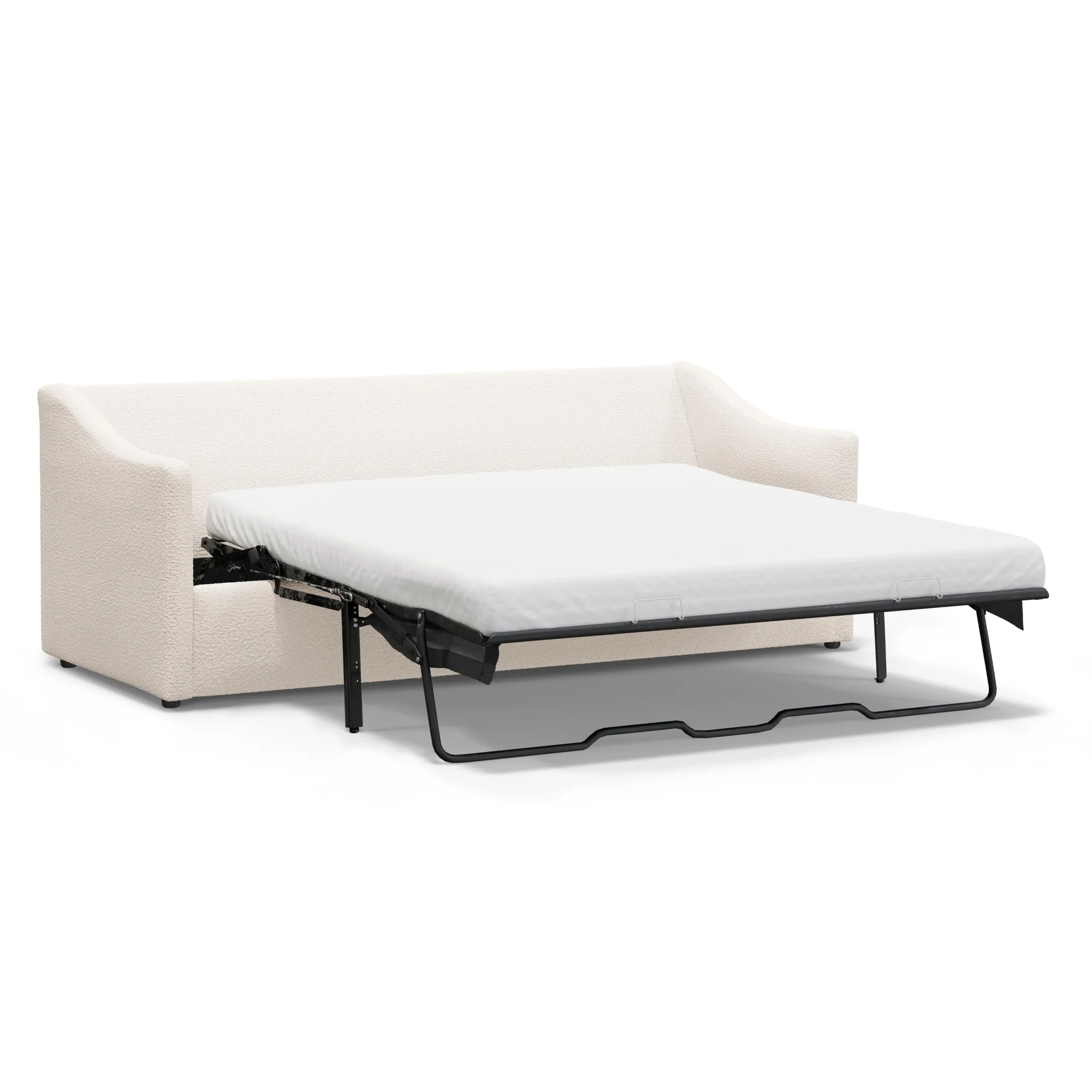Landry 84.5_ Sofa Bed - Ivory Wool Bouclé - Image 6