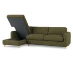 Vati 114_ Left Storage Sleeper Sectional - Natural Oak and Napa Moss