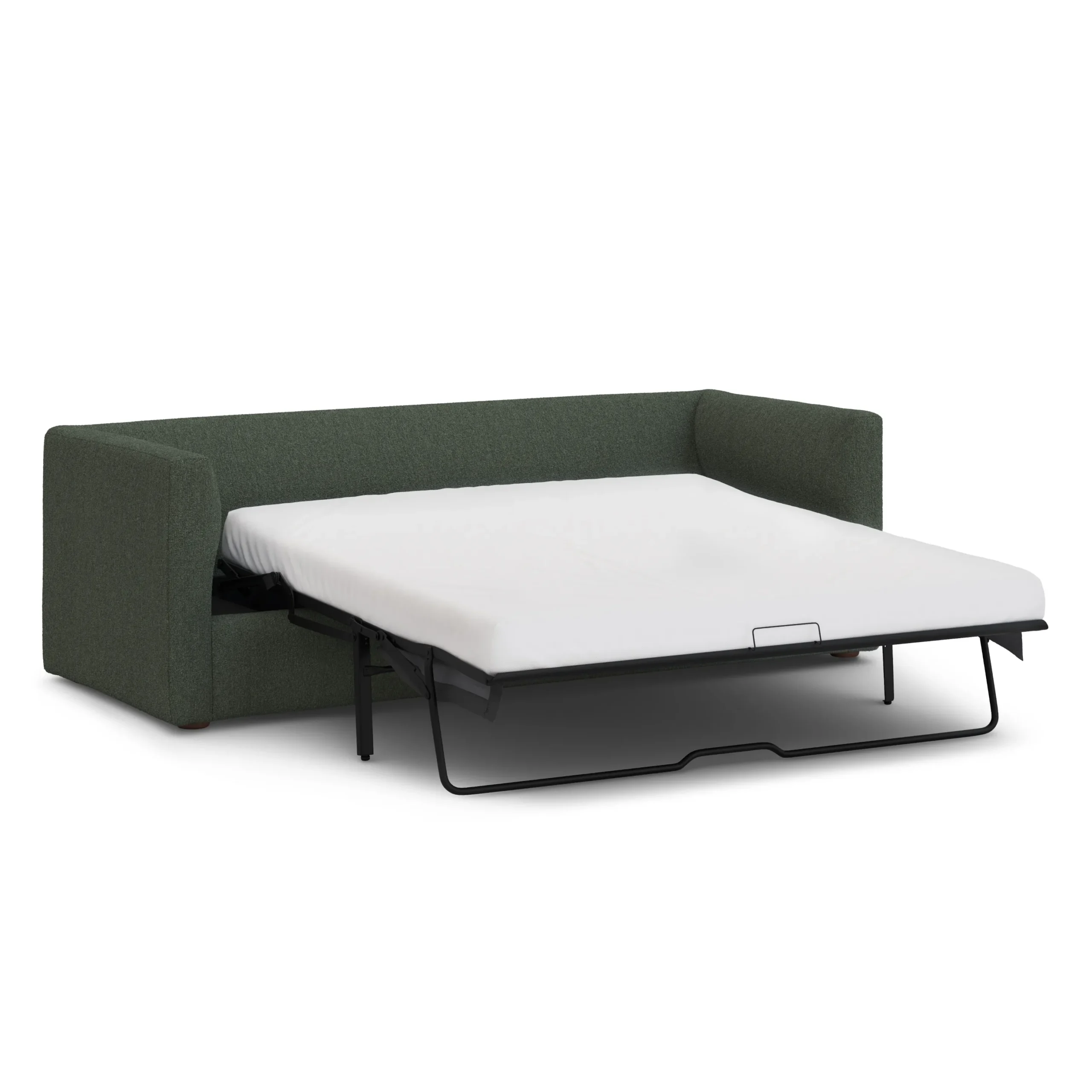 Marina 90_ Sofa Bed - Green Wool Bouclé - Image 6