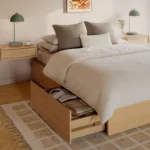 Leif Full Platform Storage Bed - White Oak