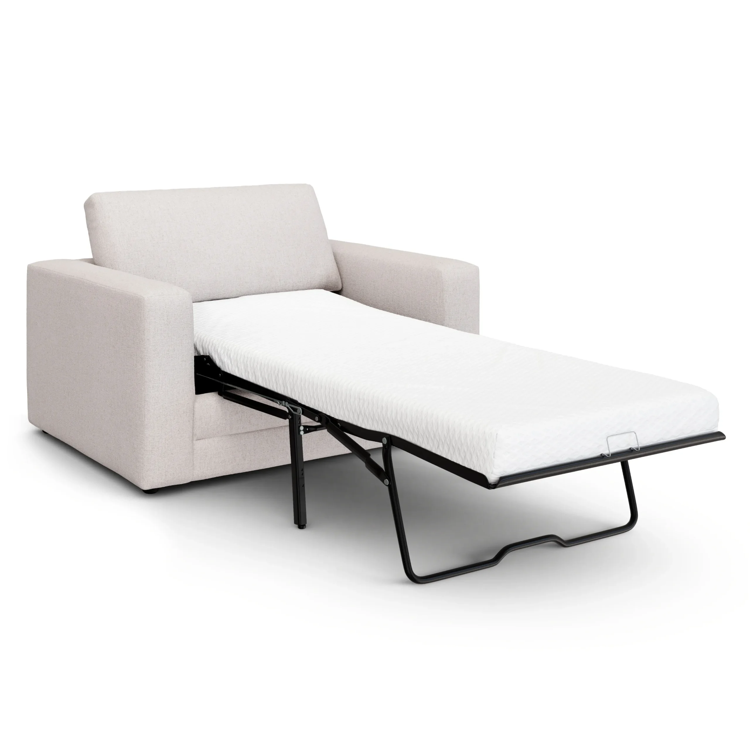 Riley 57.5_ Sleeper Chair - Napa White - Image 4