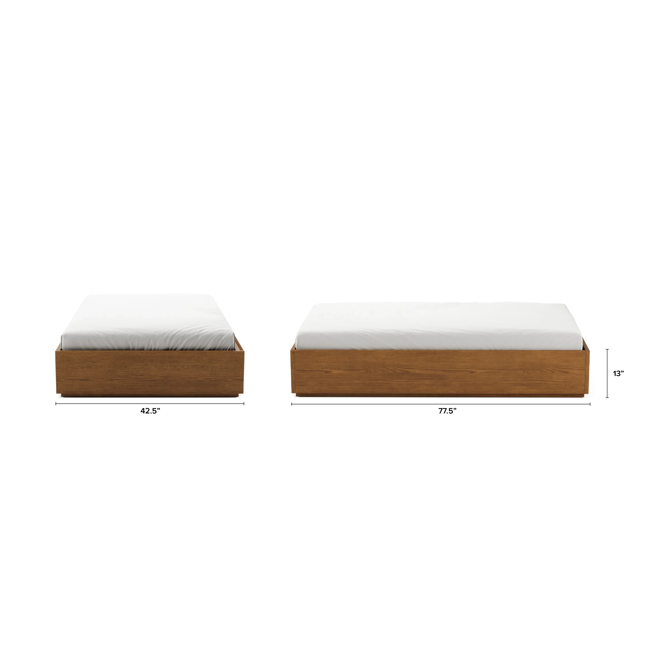 Leif Twin Platform Storage Bed - Smoked Oak - Image 12