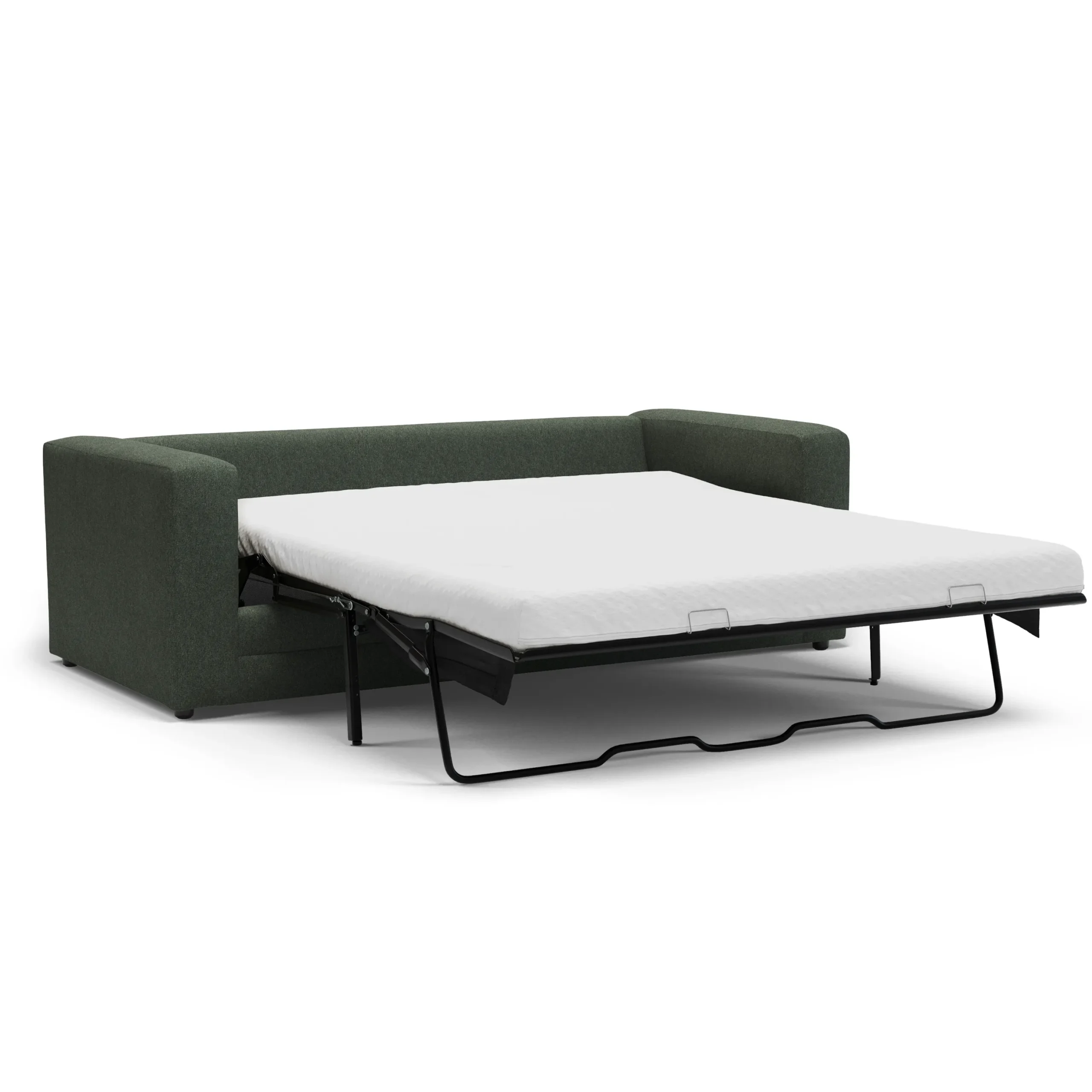 Riley 84_ Sofa Bed - Green Wool Bouclé - Image 6
