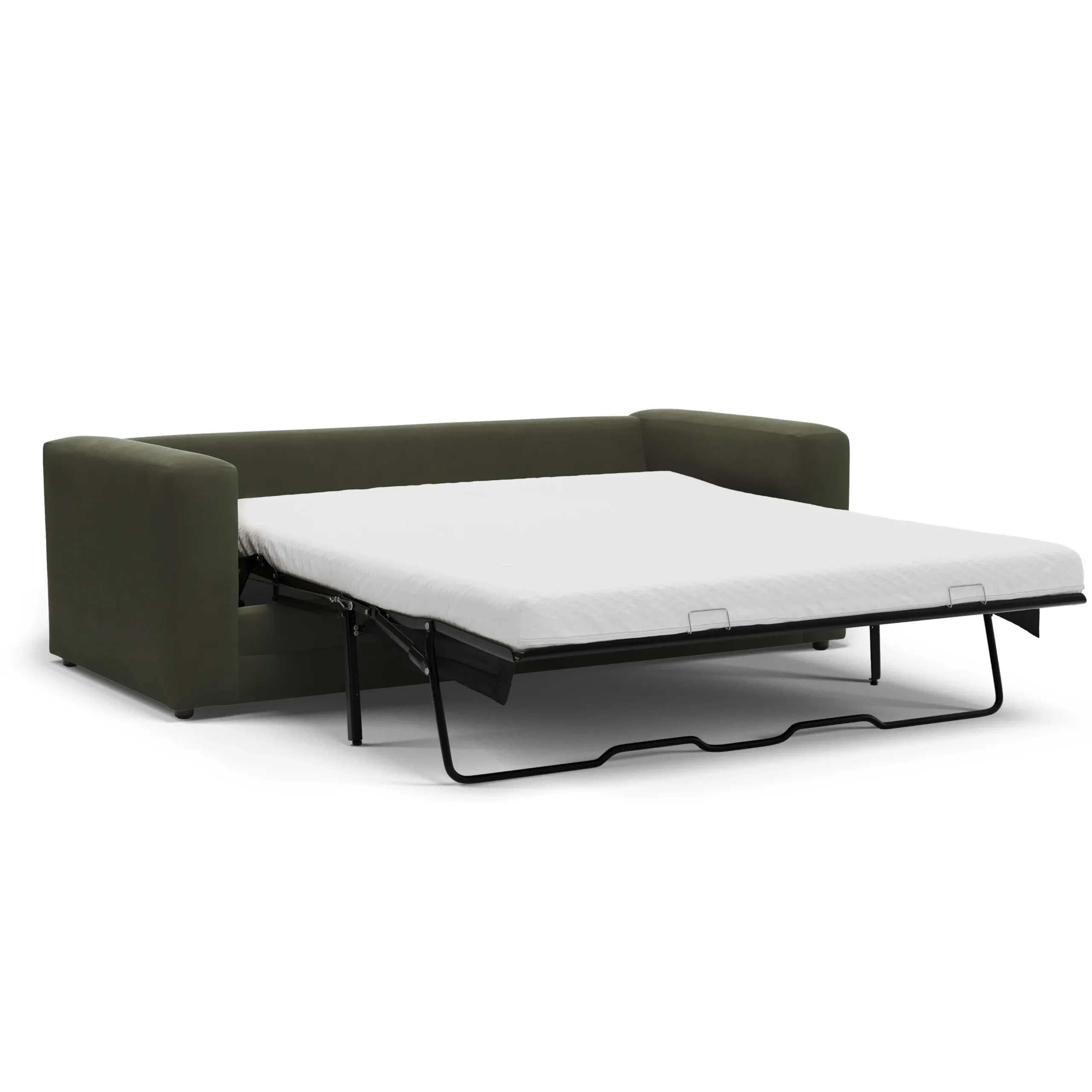 Riley 84_ Velvet Sofa Bed - Hale Fir Green - Image 6