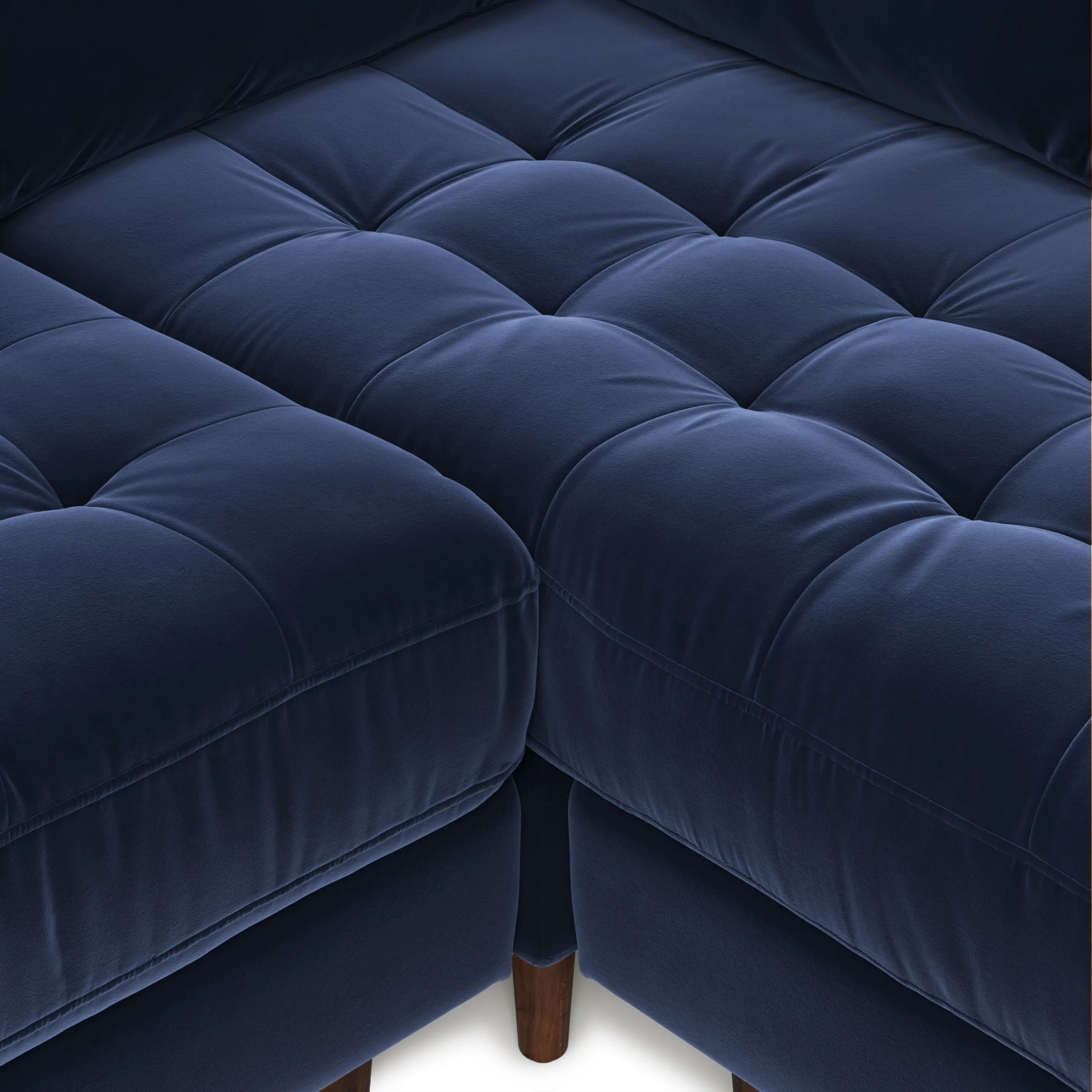 Sven 107_ Tufted Velvet Corner Sectional - Plush Cascadia Blue - Image 7