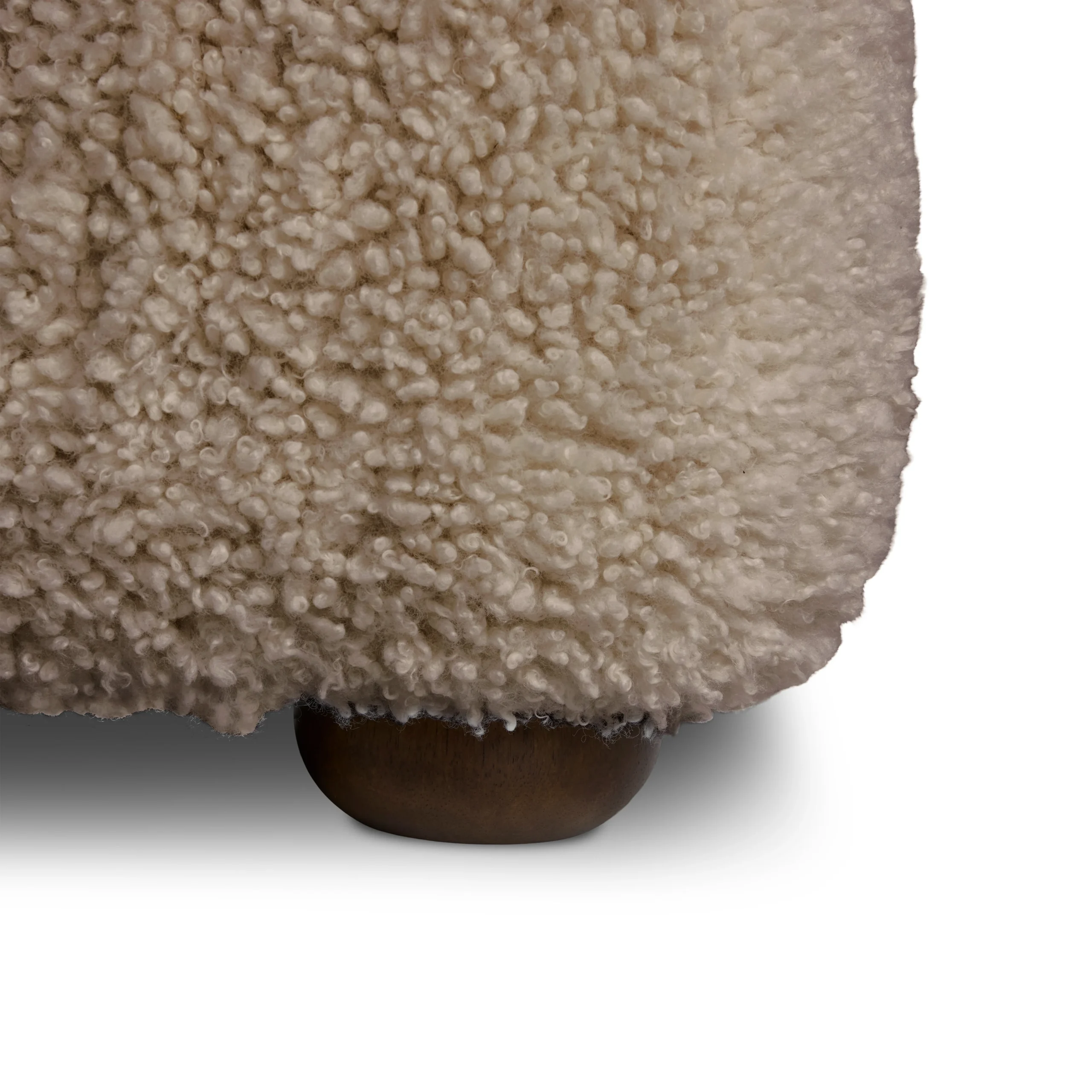 Berkley 59_ Ottoman - Long Shearling Taupe - Image 4