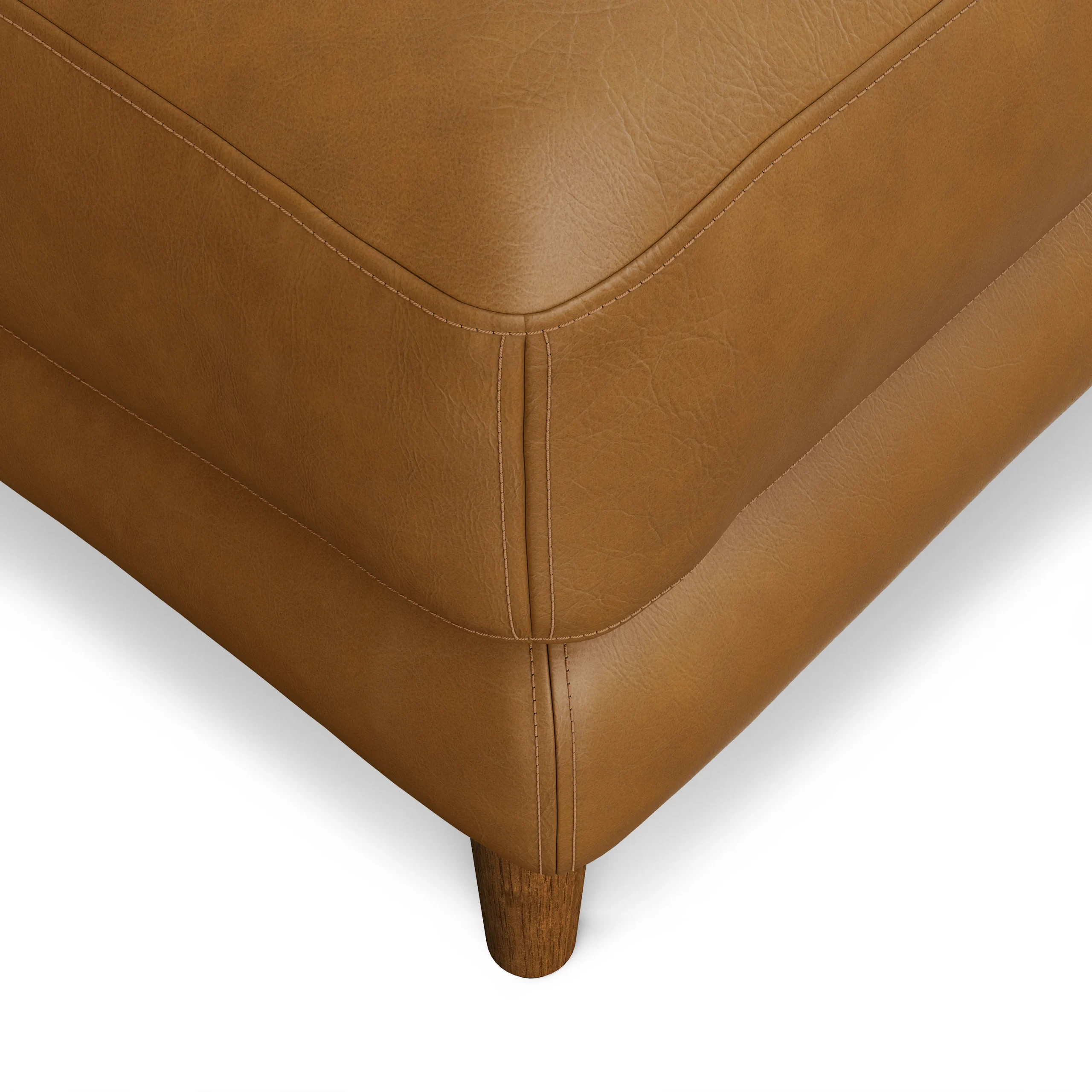 Burrard 29_ Leather Ottoman - Bella Caramel - Image 4