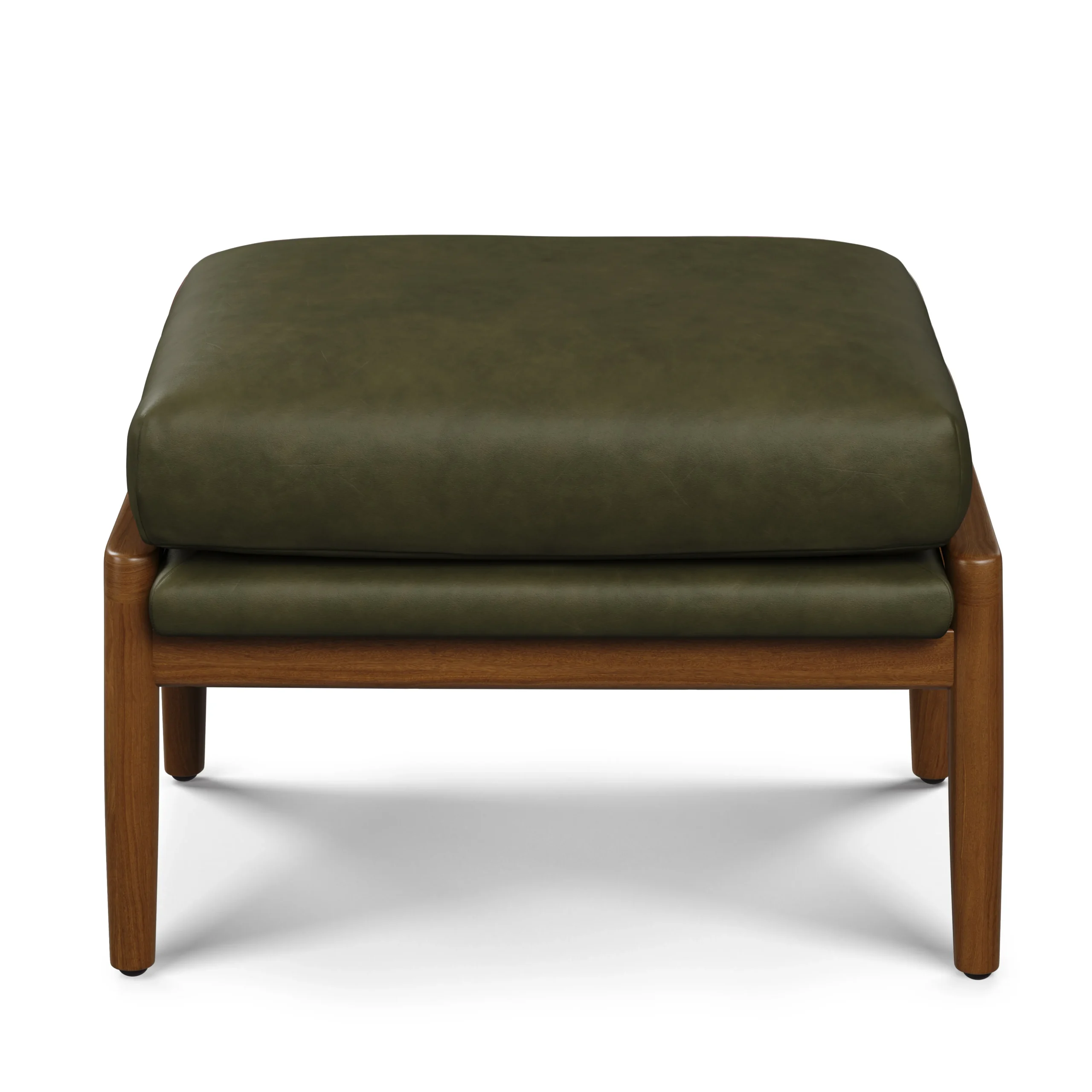 Bavel 26_ Leather Lounge Set - Walnut and Charme Green - Image 12