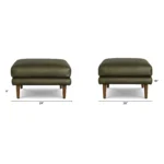 Burrard 29_ Leather Ottoman - Charme Green