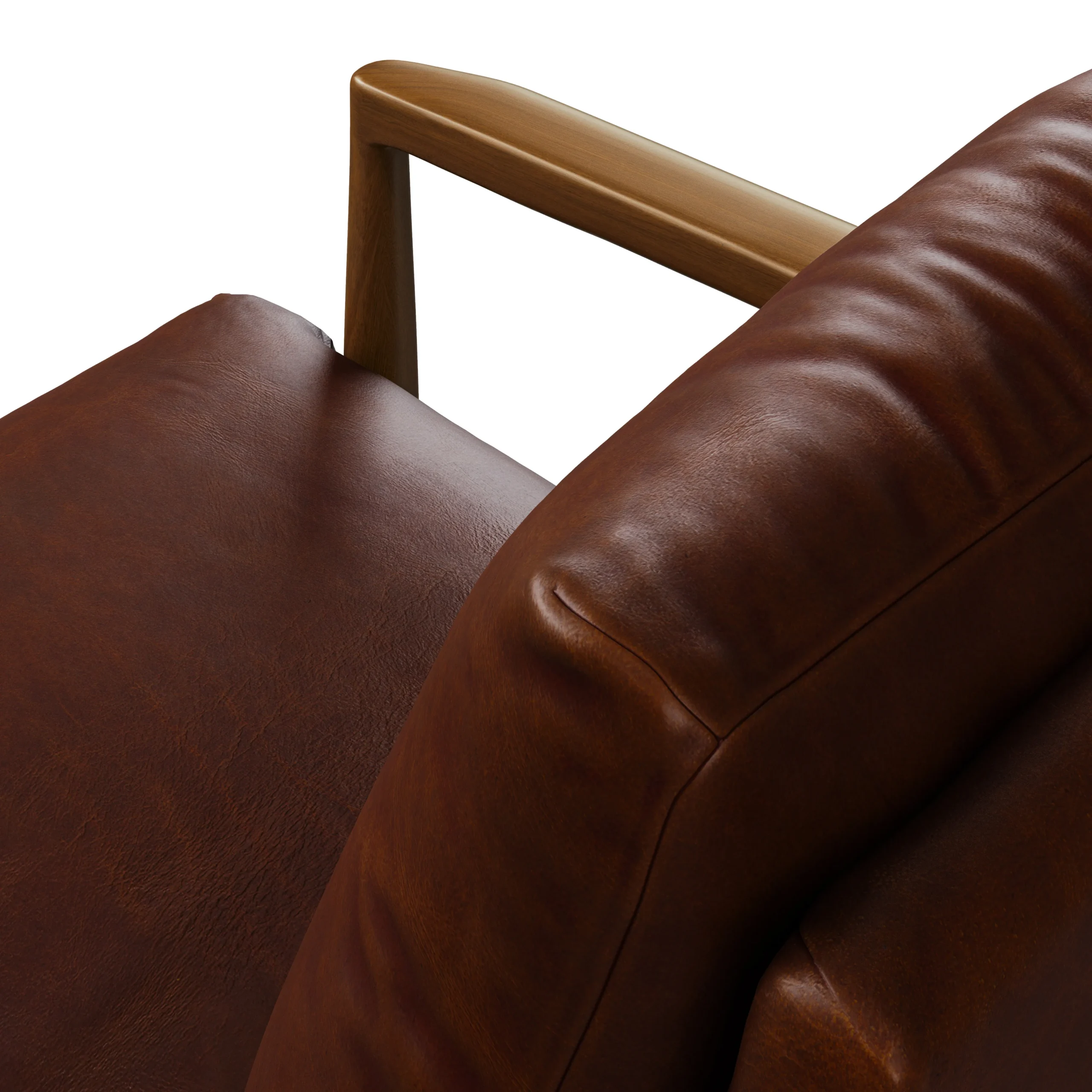 Bavel 26_ Leather Lounge Set - Walnut and Indiana Brown - Image 5