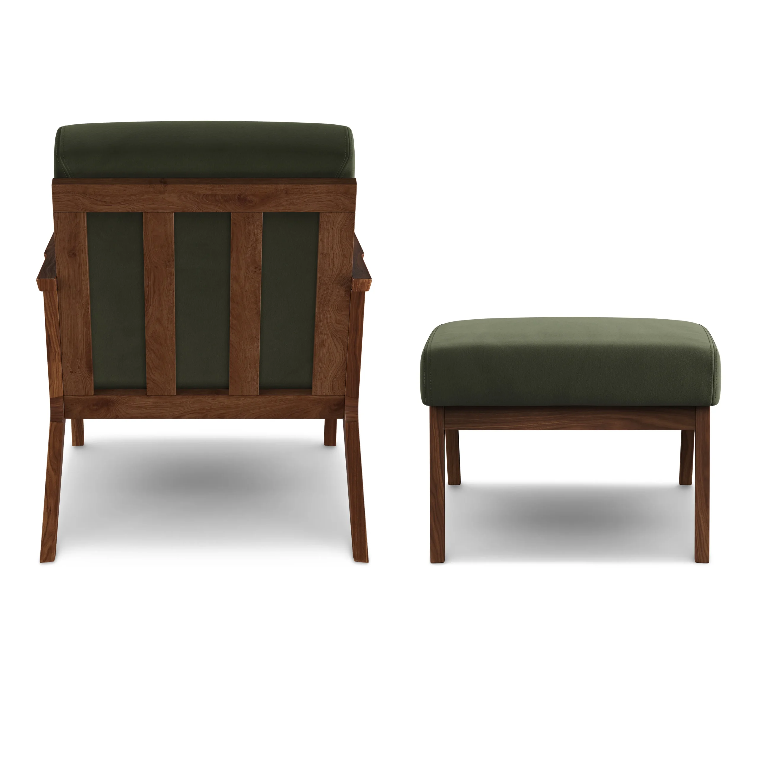 Otio 26_ Velvet Lounge Set - Walnut and Hale Fir Green - Image 11