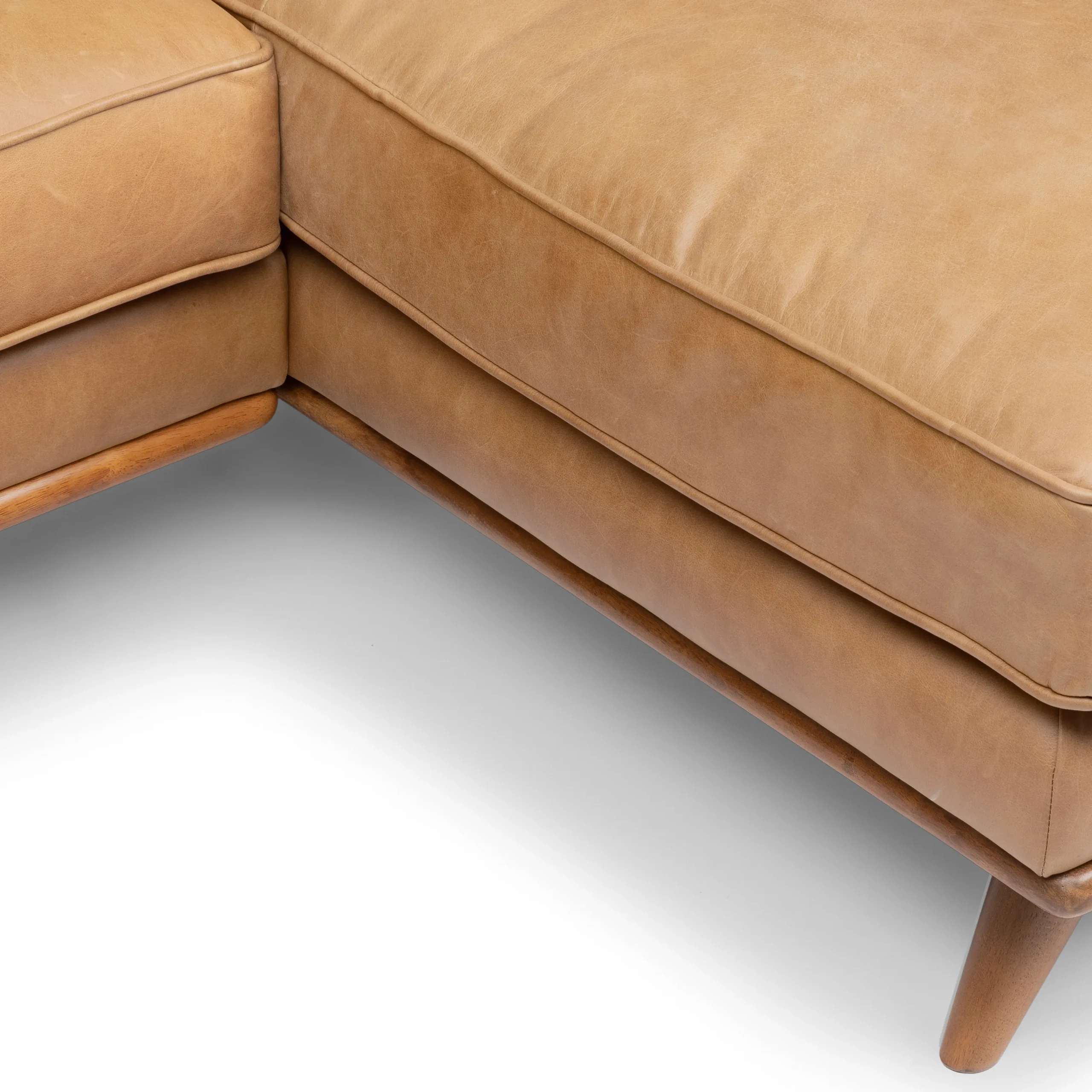 Timber 93_ Leather Right Sectional - Charme Tan - Image 7