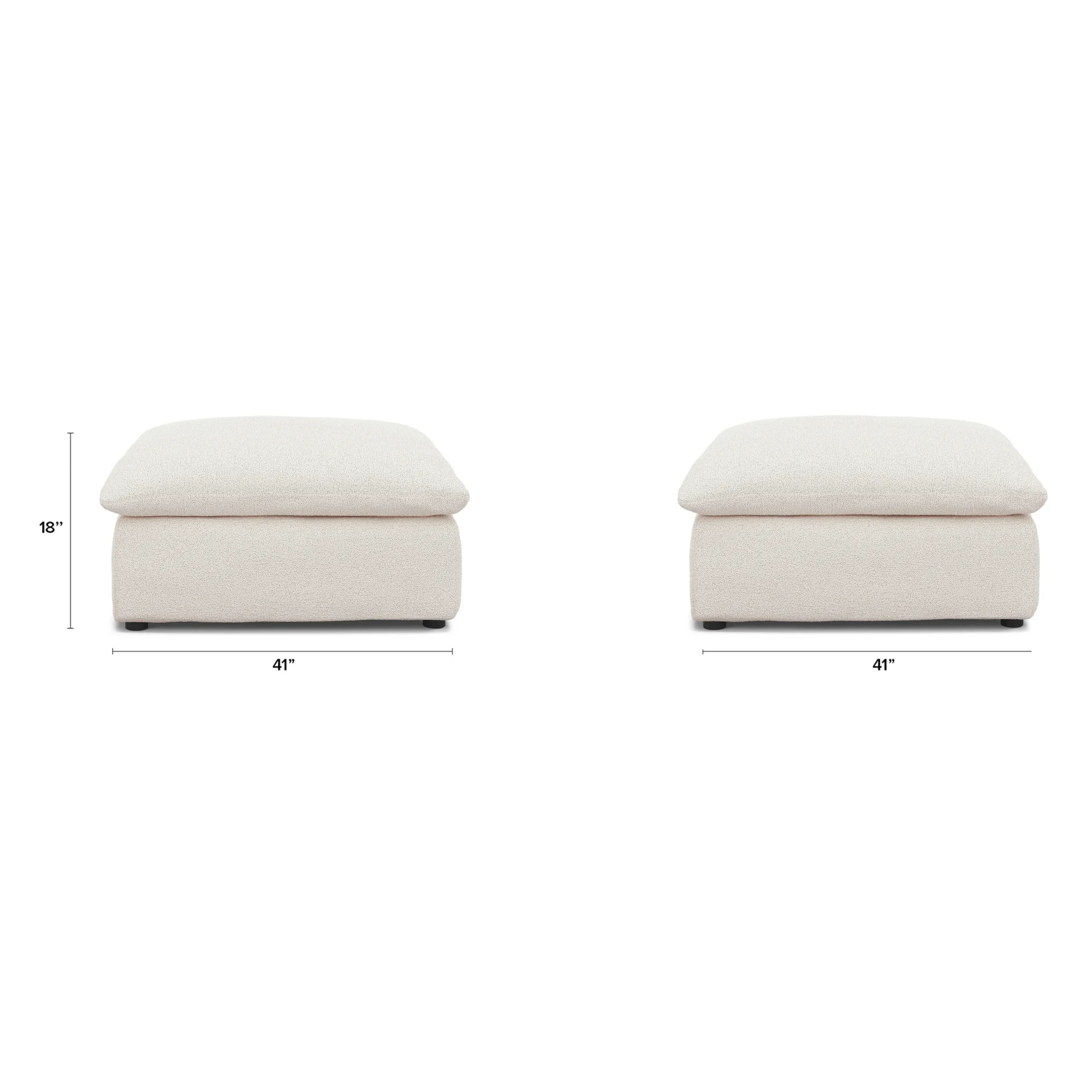 Leigh 41_ Ottoman - Ivory Wool Bouclé - Image 7