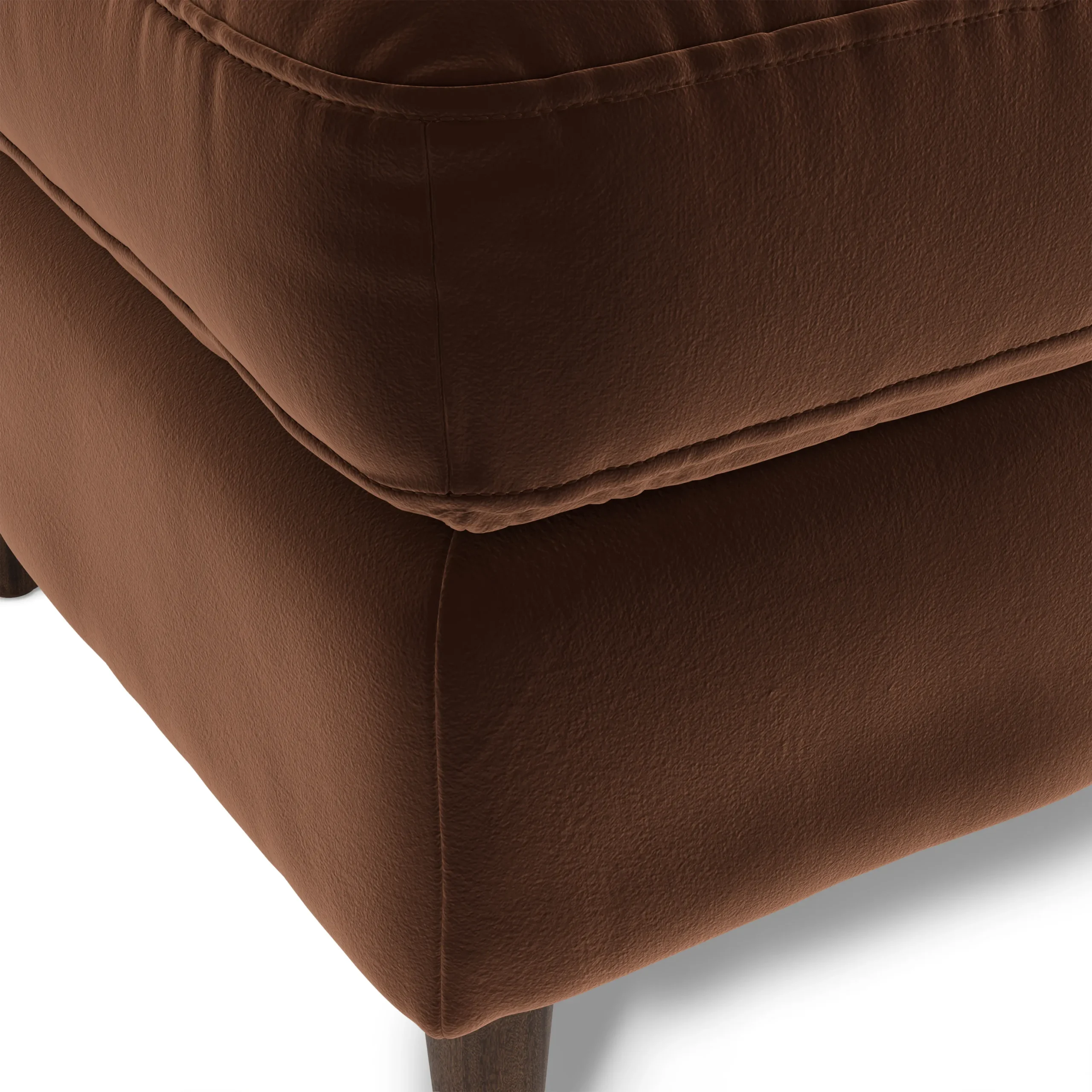 Sven 30_ Velvet Ottoman - Plush Pacific Brown - Image 4