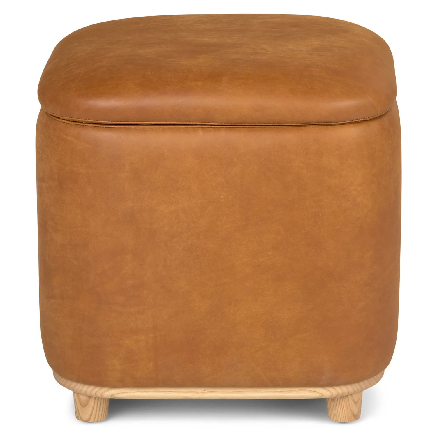 Maribo 19_ Leather Storage Ottoman - Rawhide Tan - Image 7