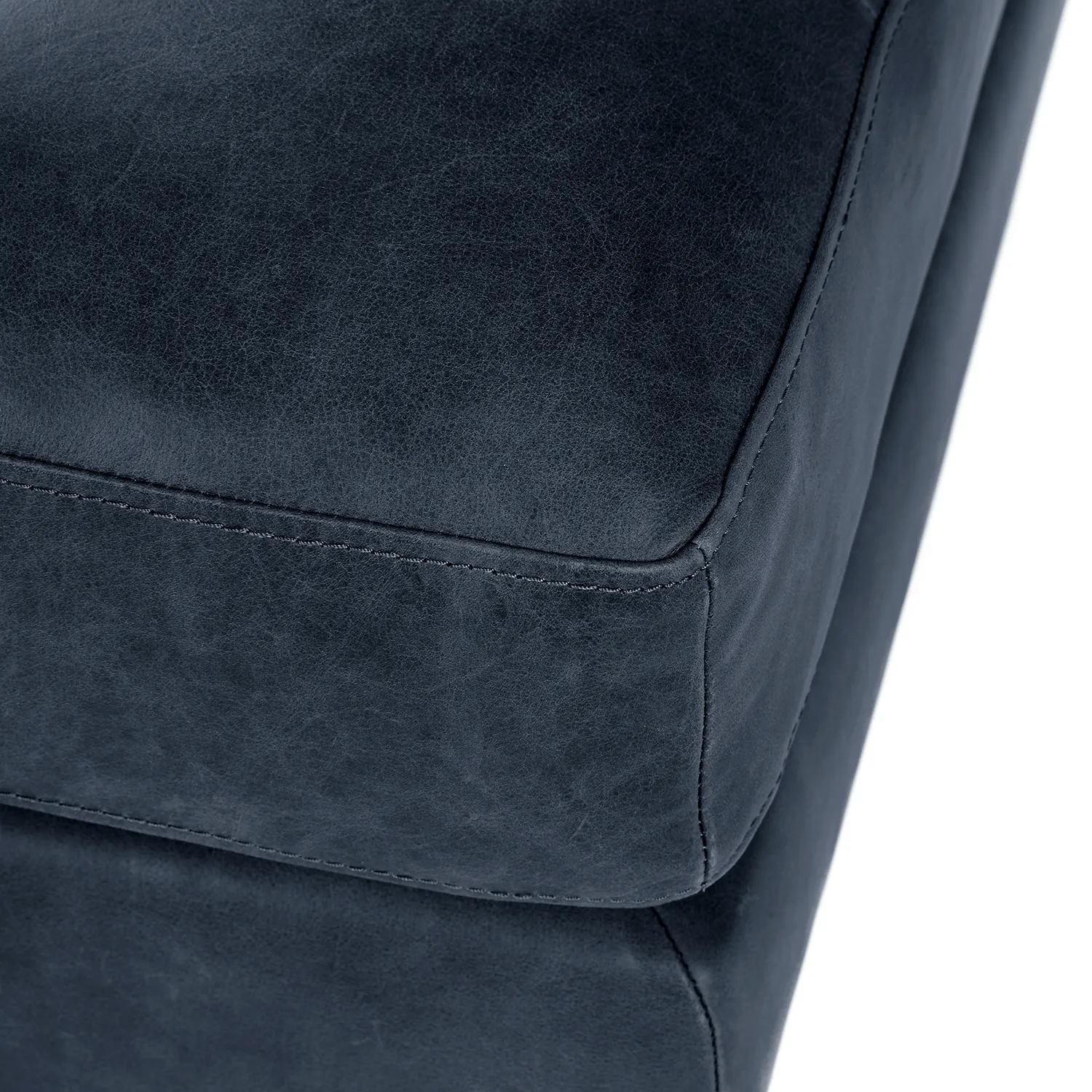 Sven 30_ Leather Ottoman - Oxford Blue - Image 8