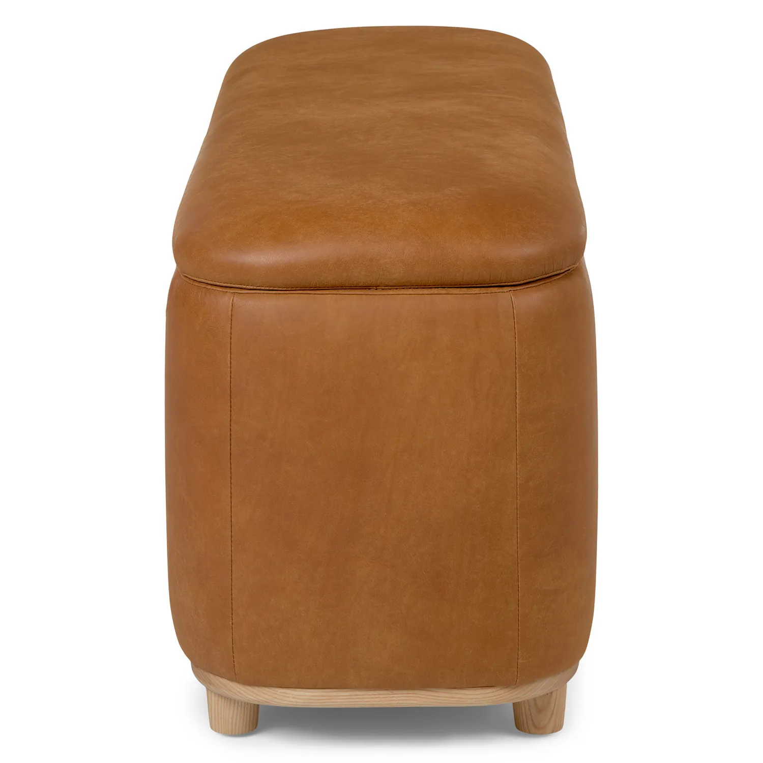 Maribo 48_ Leather Storage Ottoman - Rawhide Tan - Image 7