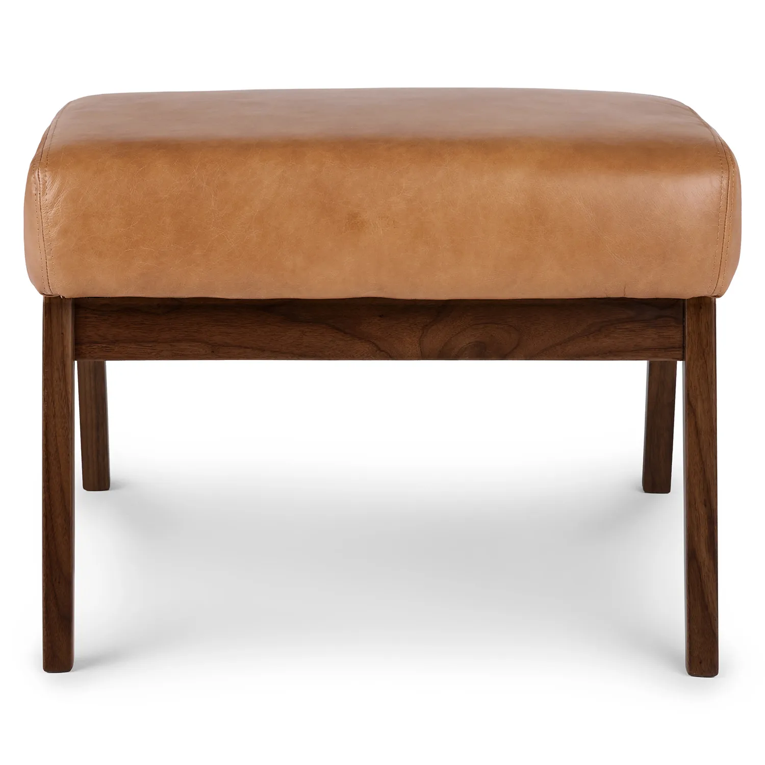 Otio 22_ Leather Ottoman - Walnut and Toscana Tan - Image 7
