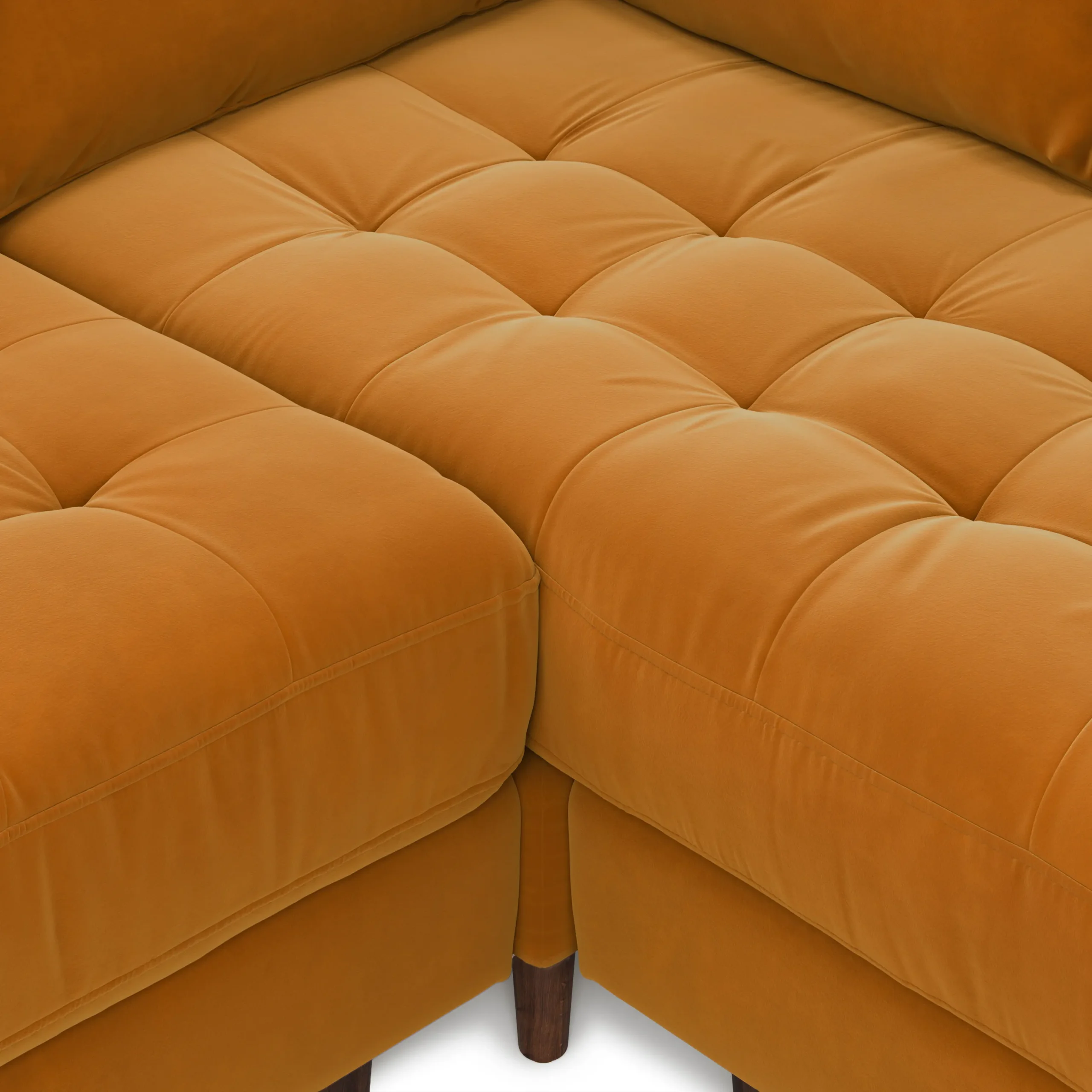 Sven 107_ Tufted Velvet Corner Sectional - Plush Pacific Ginger - Image 7