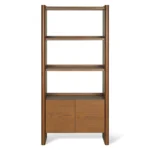 Torme 34_ Bookcase with Storage, Tall - Smoked Oak