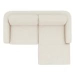 Vati 80_ Right Storage Sectional - Natural Oak and Ivory Wool Bouclé