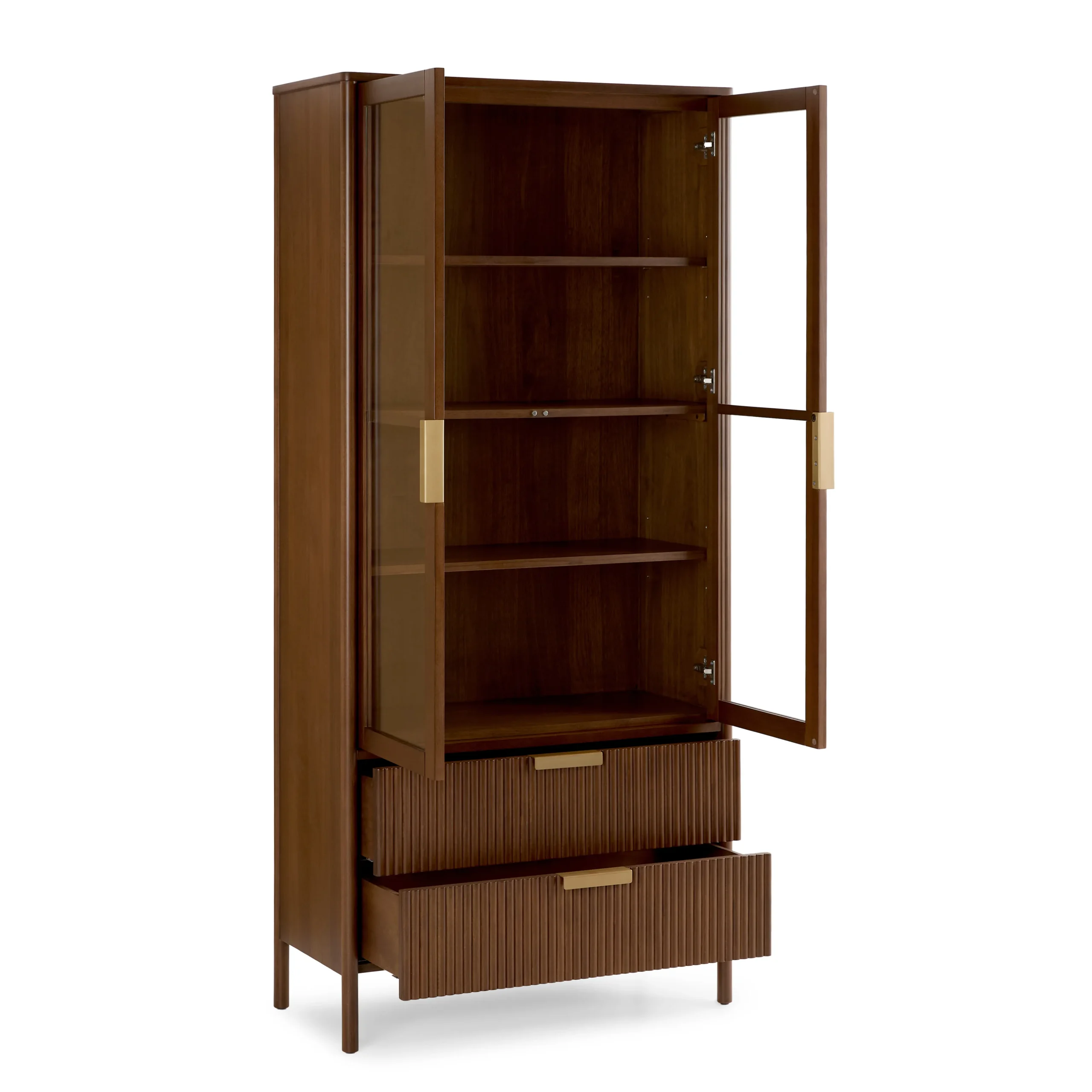 Liv 35.25_ Glass Cabinet - Walnut - Image 7
