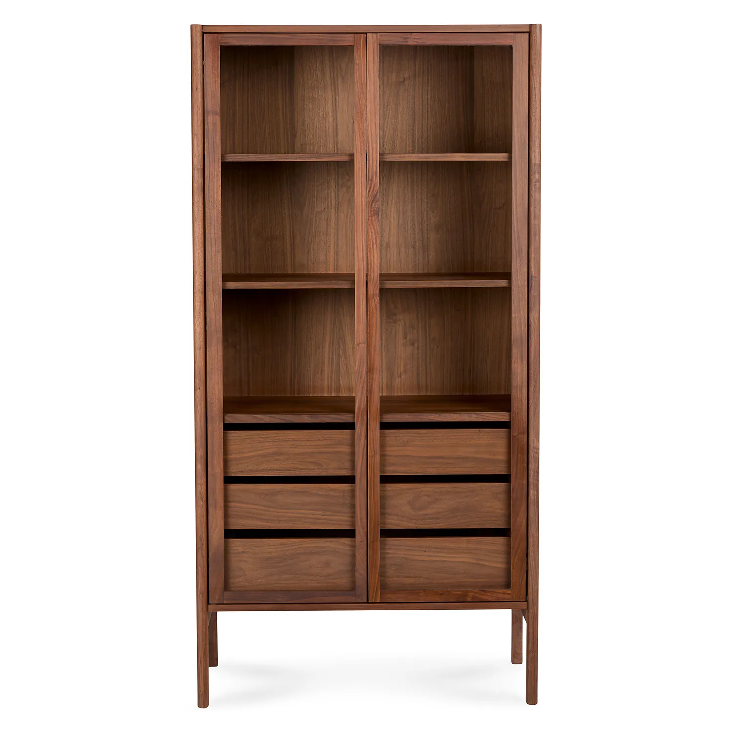 Mysen 35.5_ Glass Cabinet - Walnut - Image 7