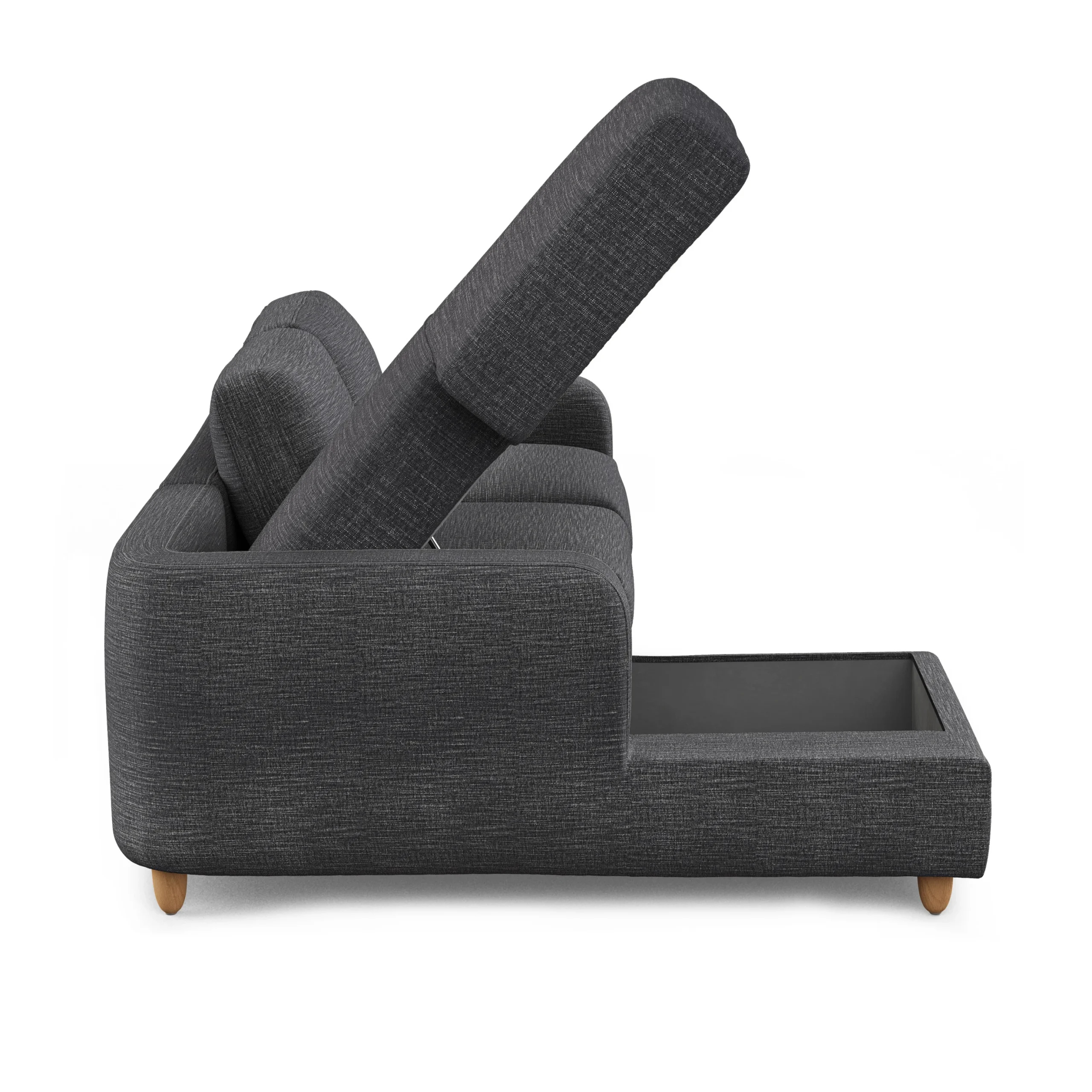Vati 90.5_ Left Storage Sectional - Natural Oak and Napa Charcoal - Image 6