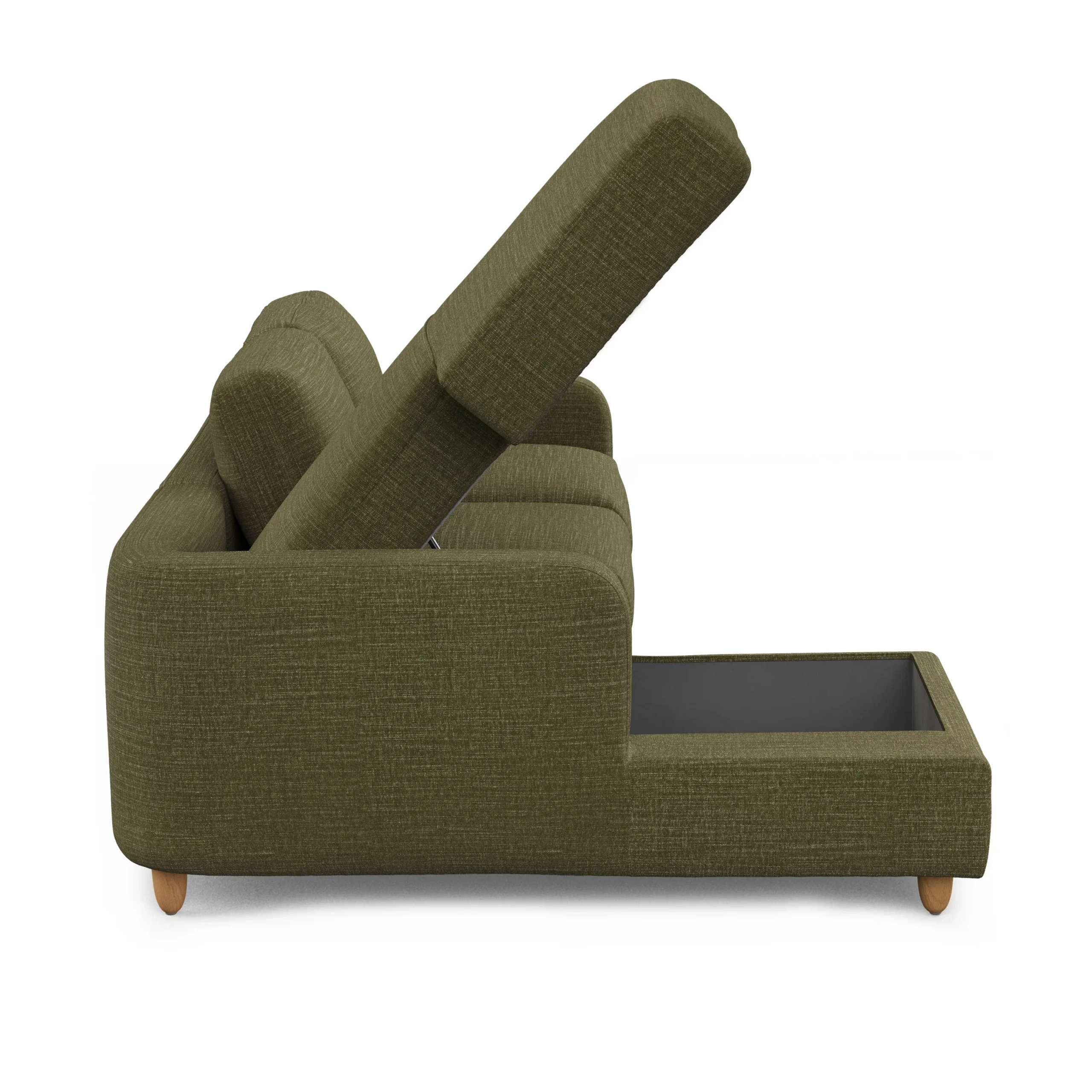 Vati 90.5_ Left Storage Sectional - Natural Oak and Napa Moss - Image 5