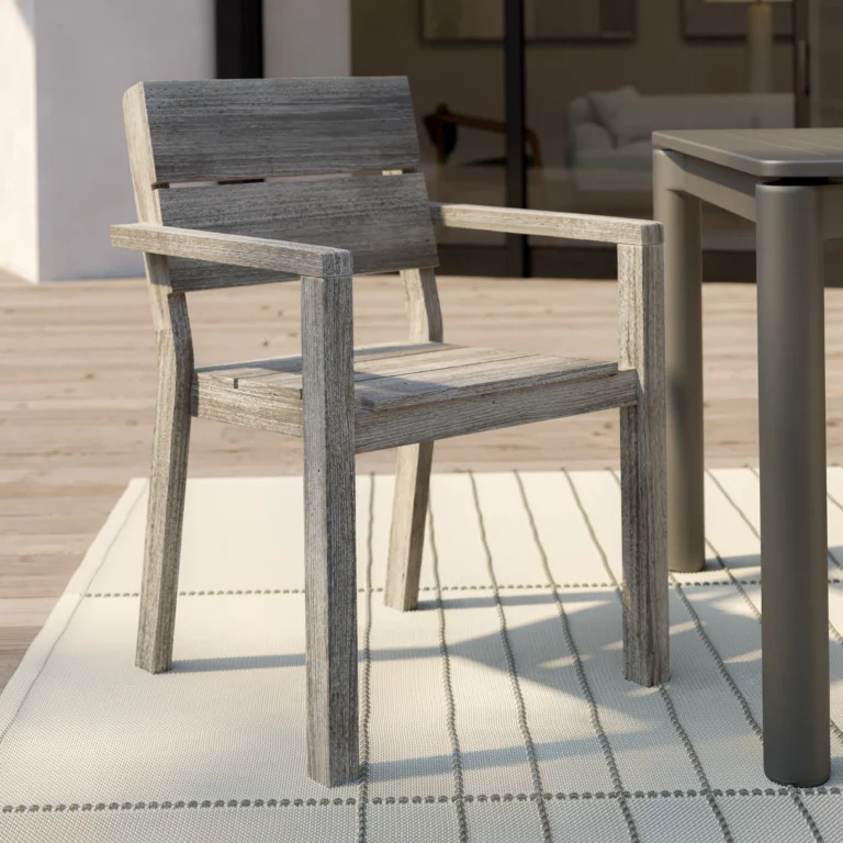 Lyle Outdoor Stackable Dining Armchair - Weathered Acacia