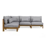 Cove 102.75_ Outdoor Armless Modular Sectional - Basket Gray