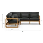 Laholm 94_ Outdoor Corner Sectional - Dravite Black