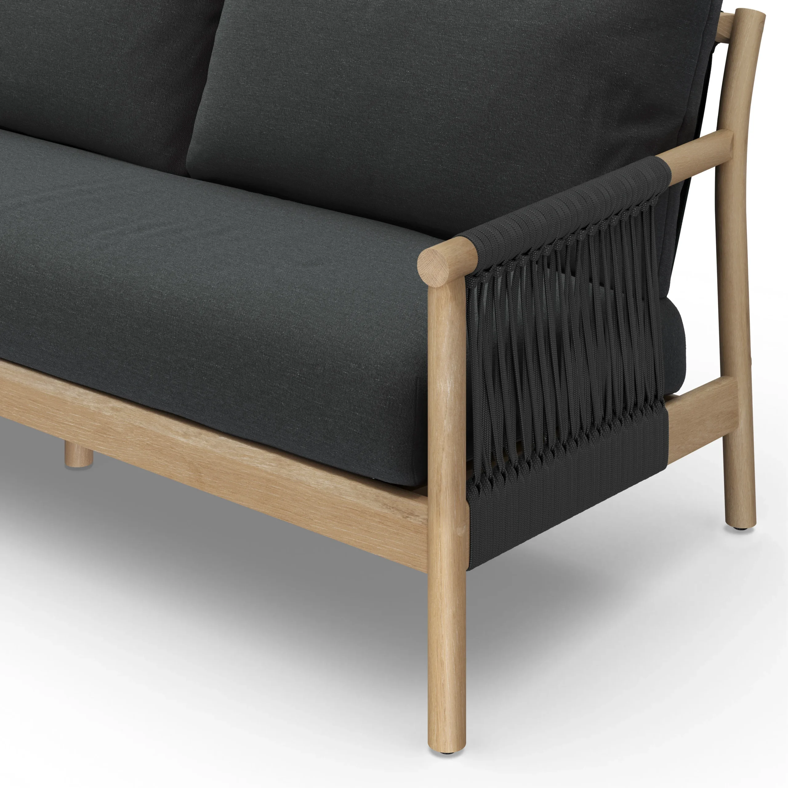 Rosa 110_ Outdoor Corner Sectional - Dravite Black - Image 9