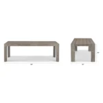 Atica 98_ Outdoor Dining Table - Washed Acacia