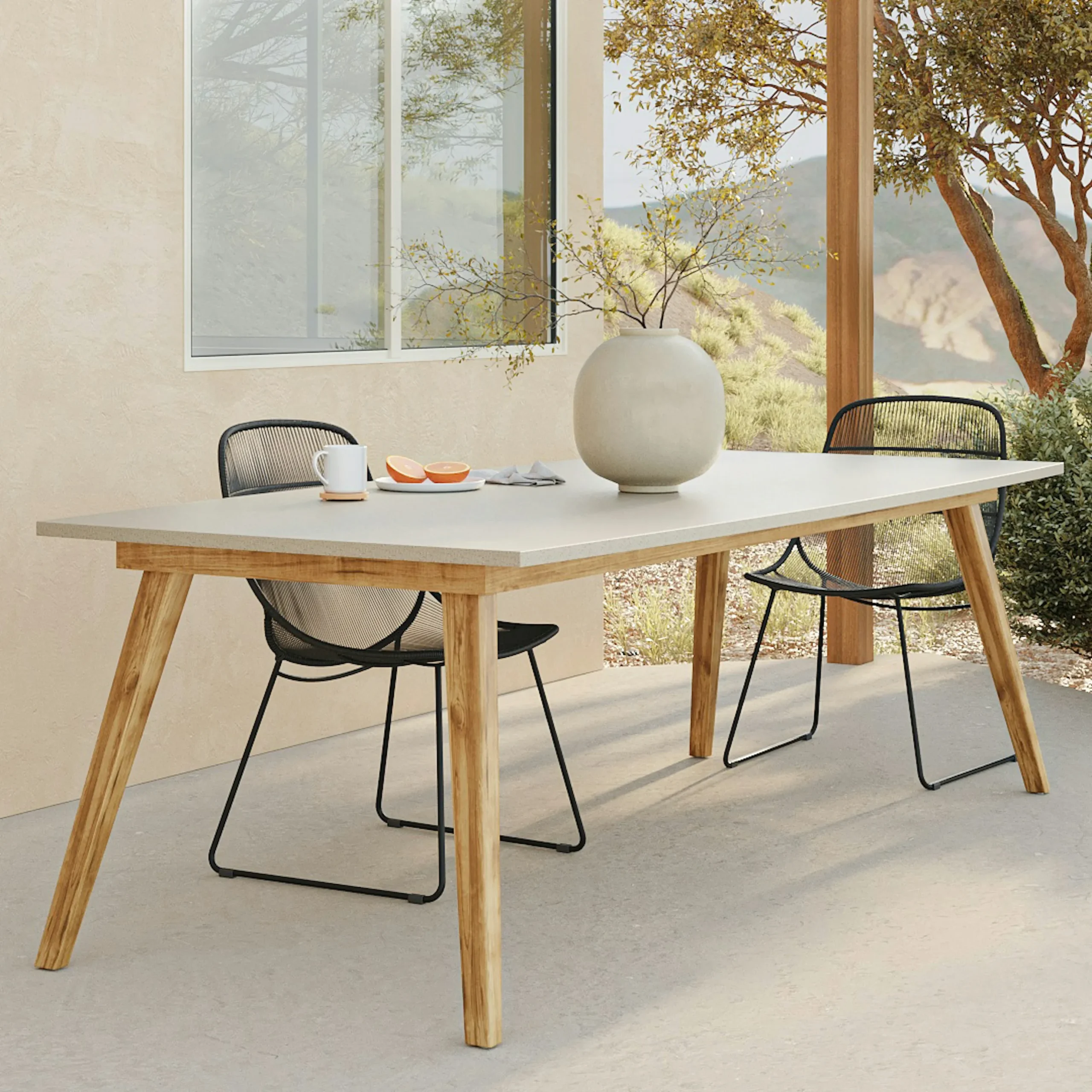 Atra 94.5_ Outdoor Dining Table - Concrete