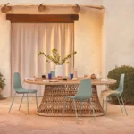 Calliope 78.75_ Outdoor Dining Table  - Wicker