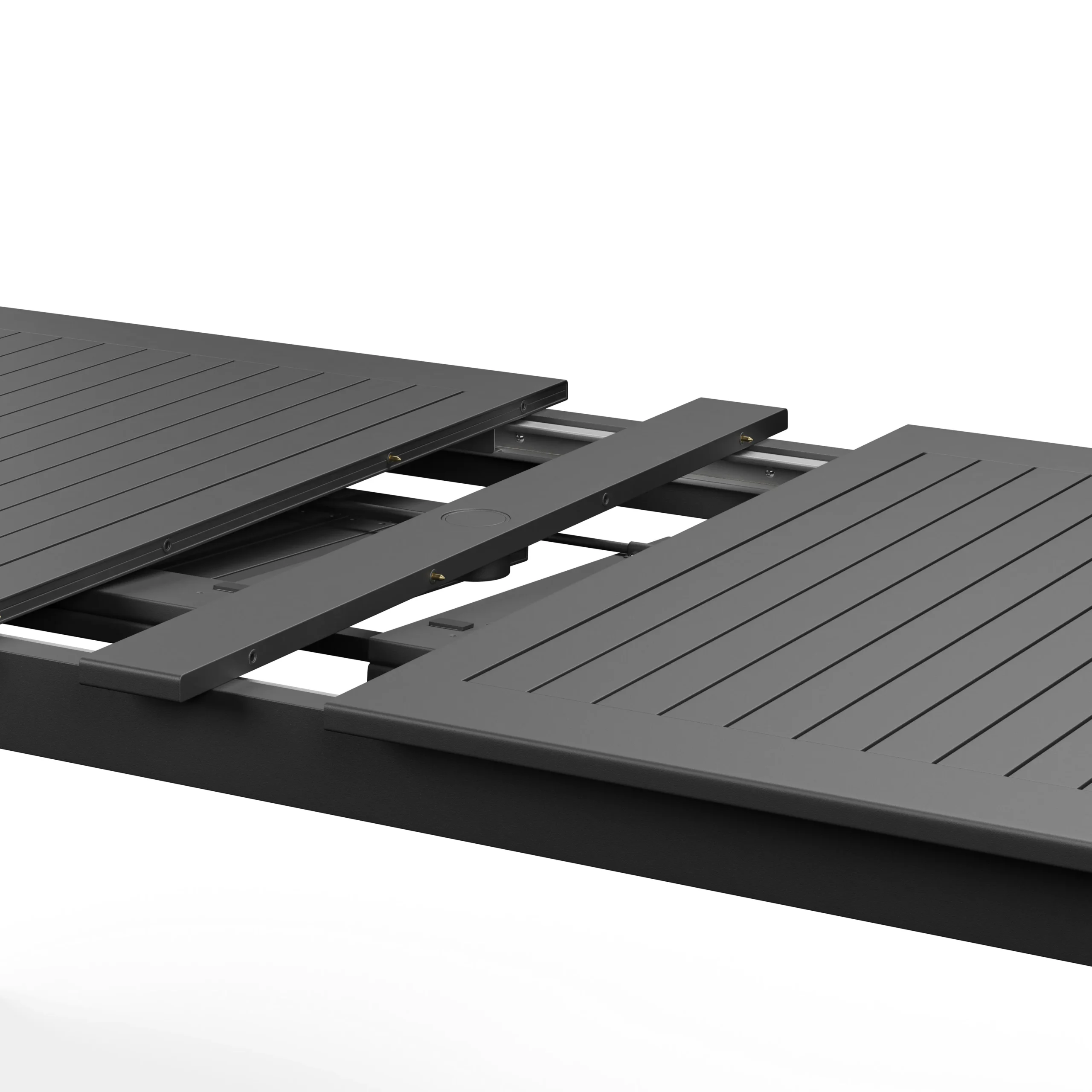 Fisk 75.5_ - 96_ Outdoor Extendable Dining Table - Black - Image 16