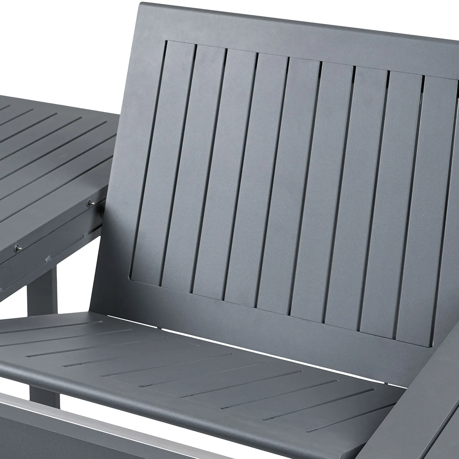 Ofer 56.5_ - 80.5_ Outdoor Extendable Dining Table - Dark Gray - Image 5