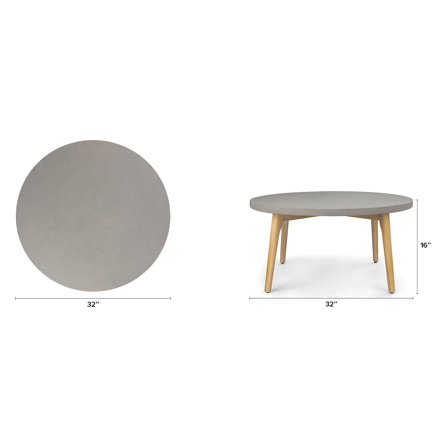 Atra 32_ Outdoor Coffee Table - Concrete - Image 2