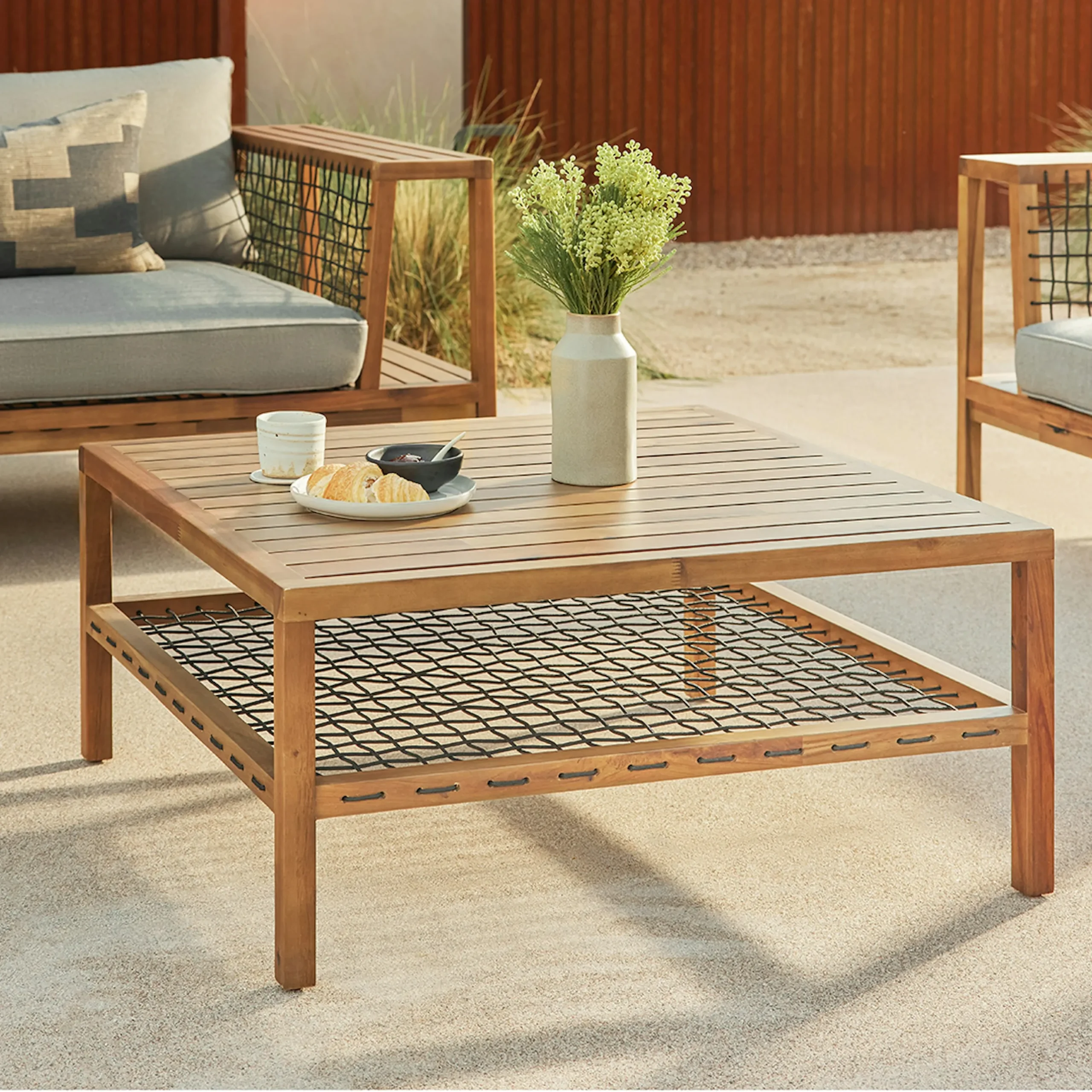 Callais 35.5_ Outdoor Coffee Table - Latte Brown