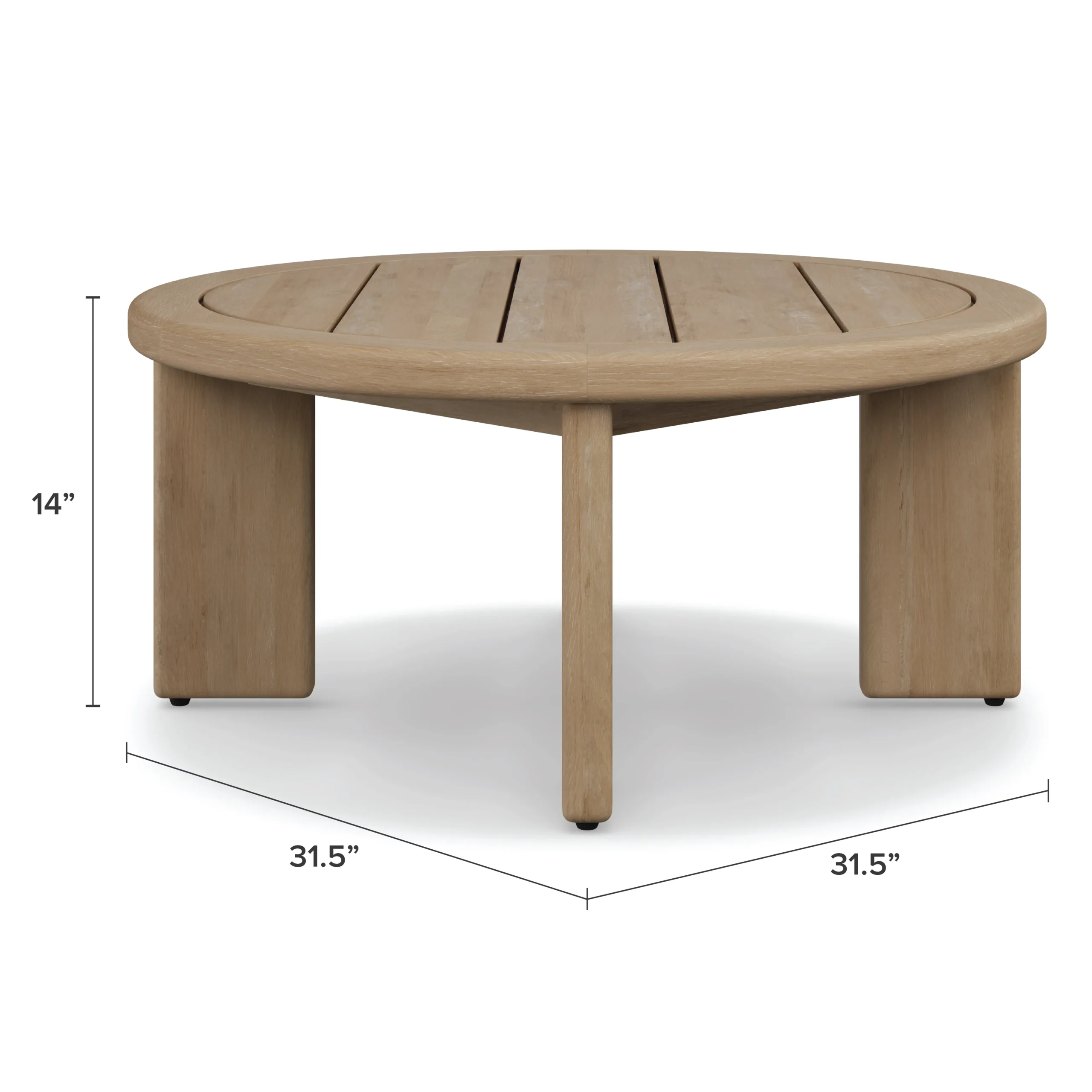 Daphne 31.5_ Outdoor Coffee Table - Eucalyptus - Image 2