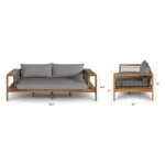 Callais 90.5_ Outdoor Sofa Set - Taupe Gray