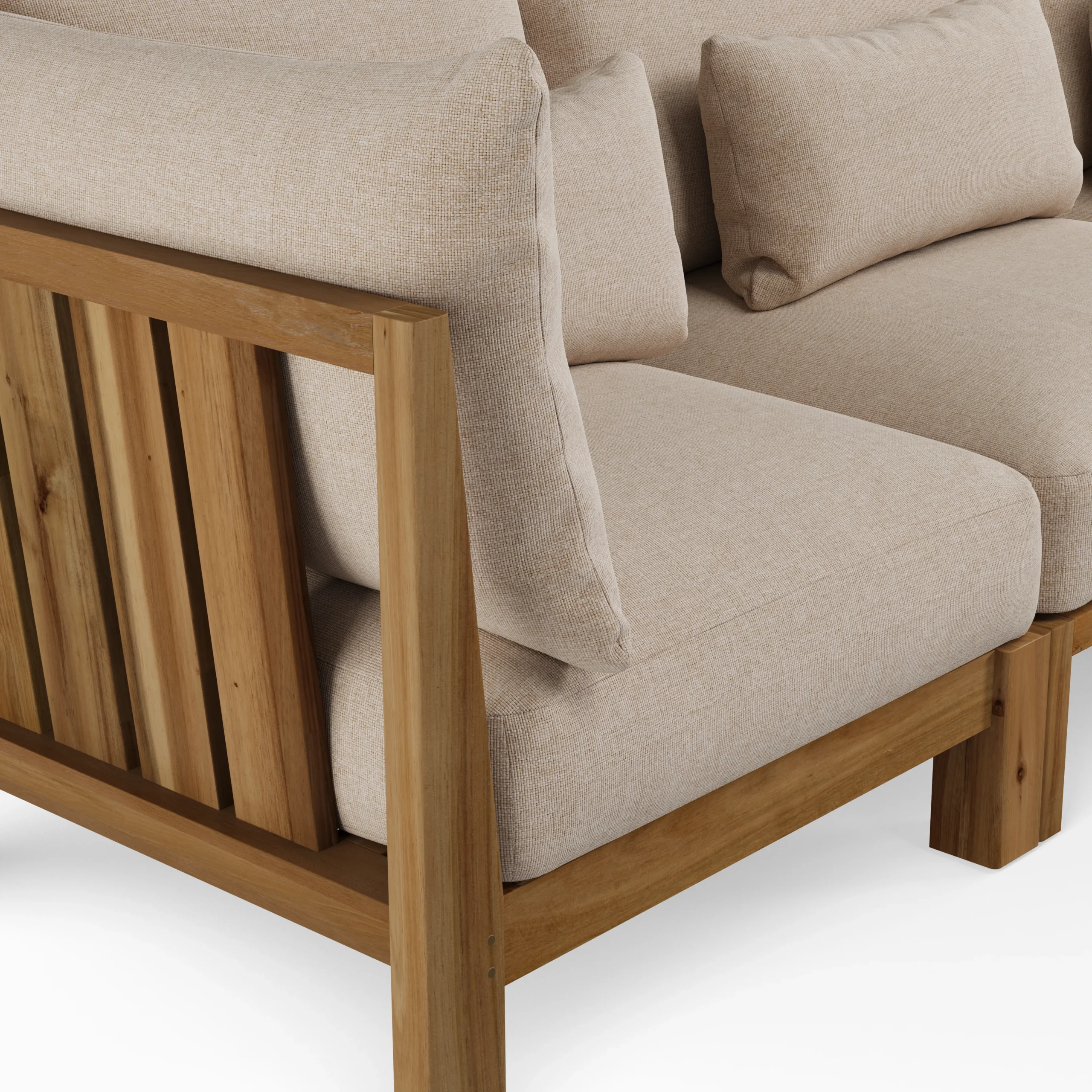 Cove 68.5_ Outdoor Modular Loveseat - Basket Beige - Image 8