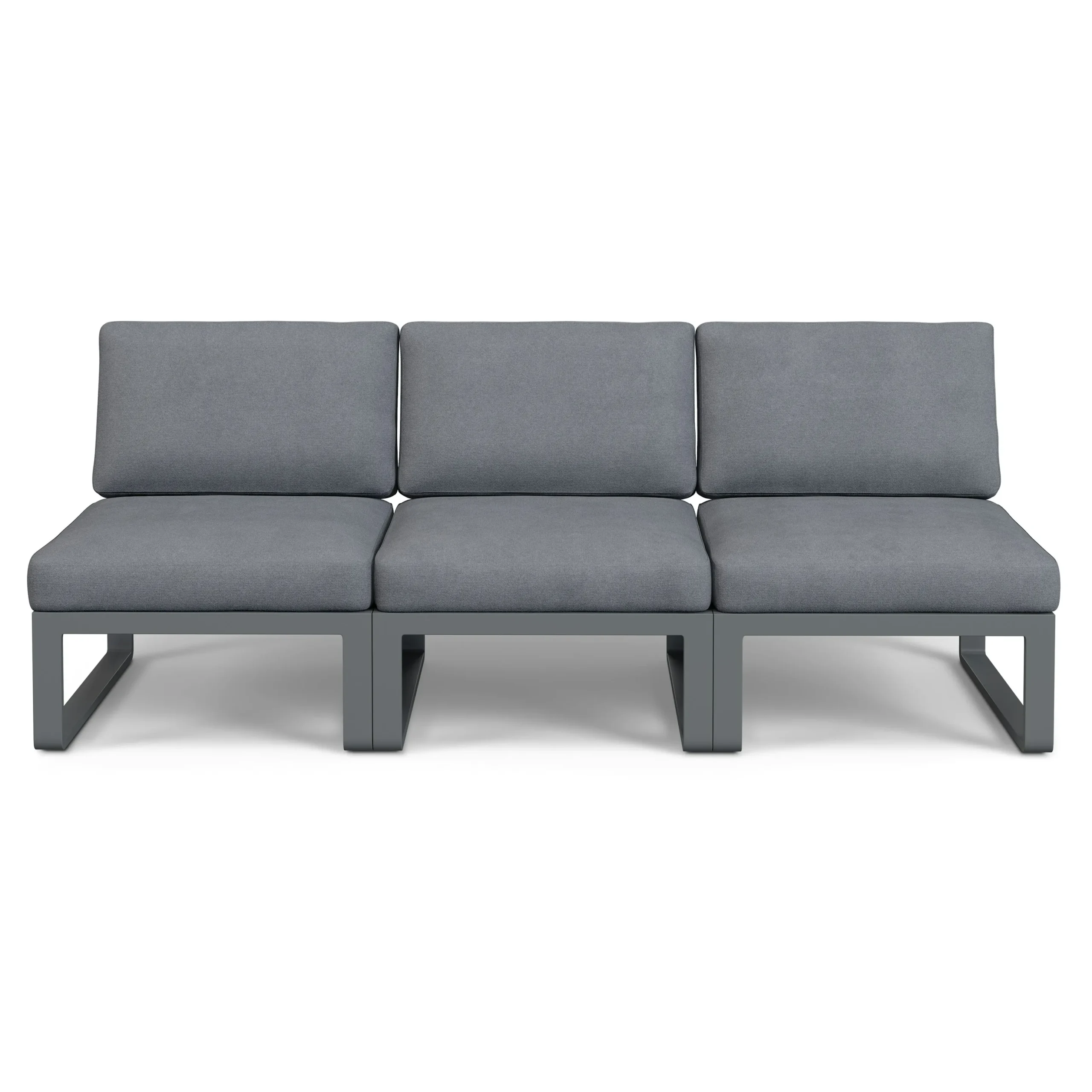 Kezia 84_ Outdoor Armless Modular Sofa - Whale Gray - Image 4