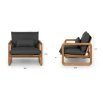 Laholm 88_ Outdoor Sofa Set - Dravite Black