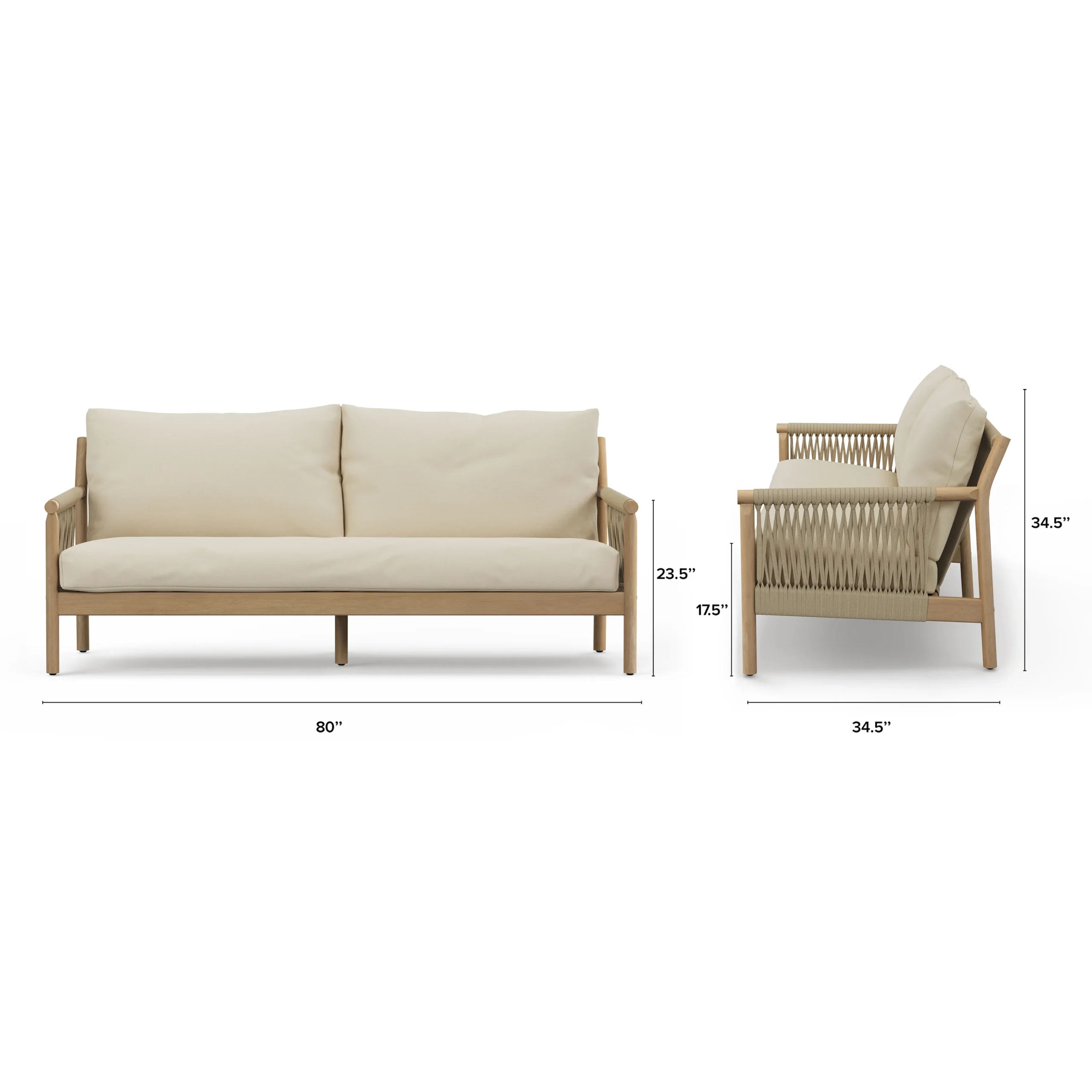 Rosa 80_ Outdoor Sofa Lounge Set - Dravite Ivory - Image 3