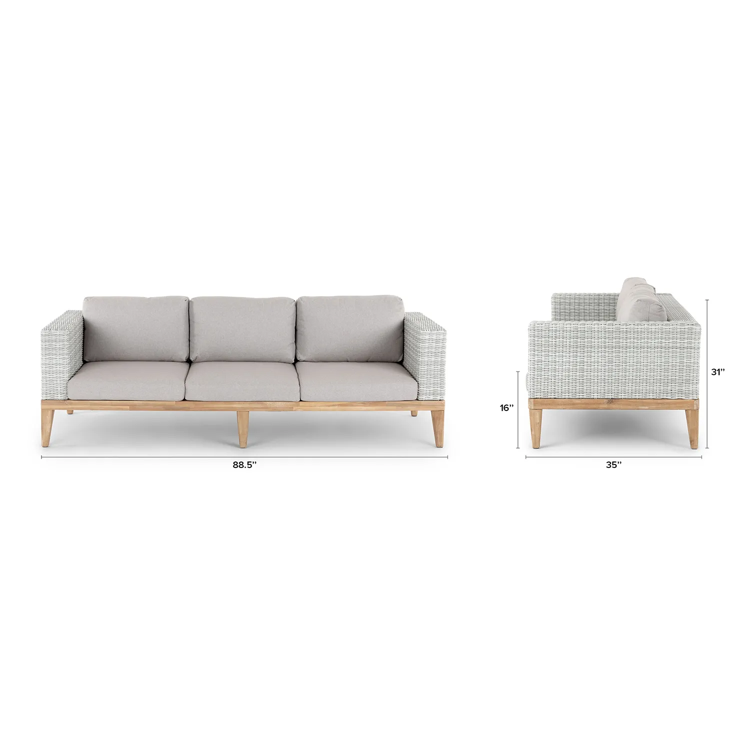 Urba 88.5_ Outdoor Sofa - Beach Sand - Image 2